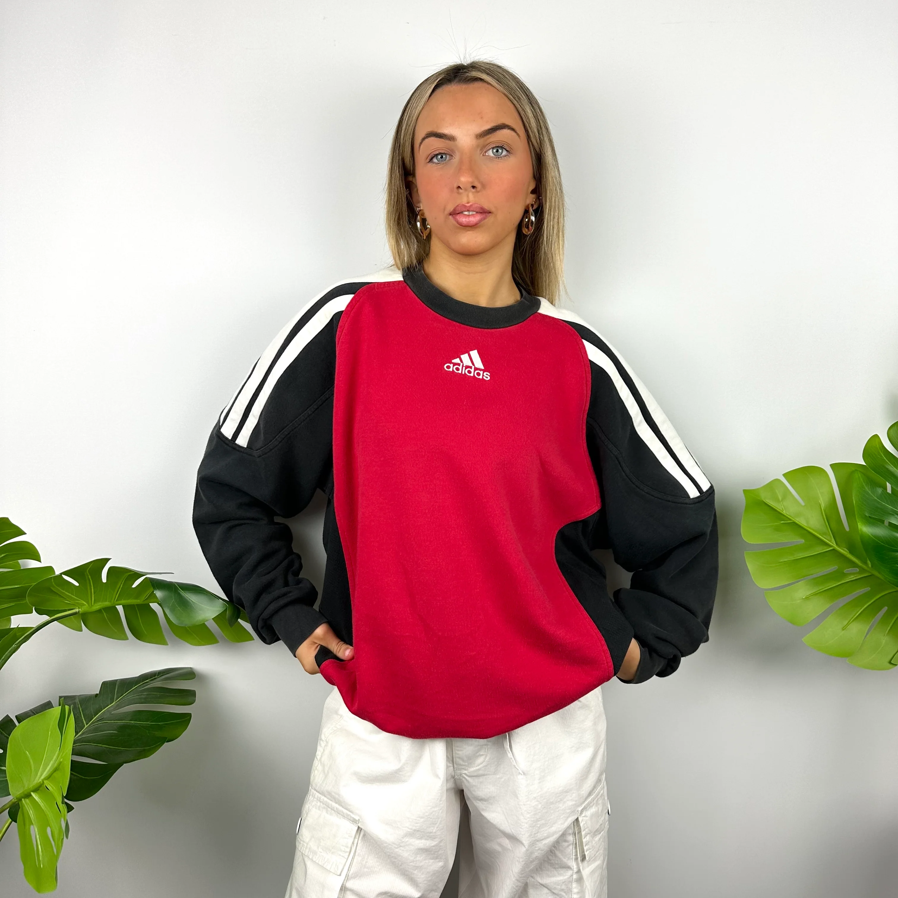 Adidas X Wat Stadlau Red Embroidered Spell Out Sweatshirt (L)