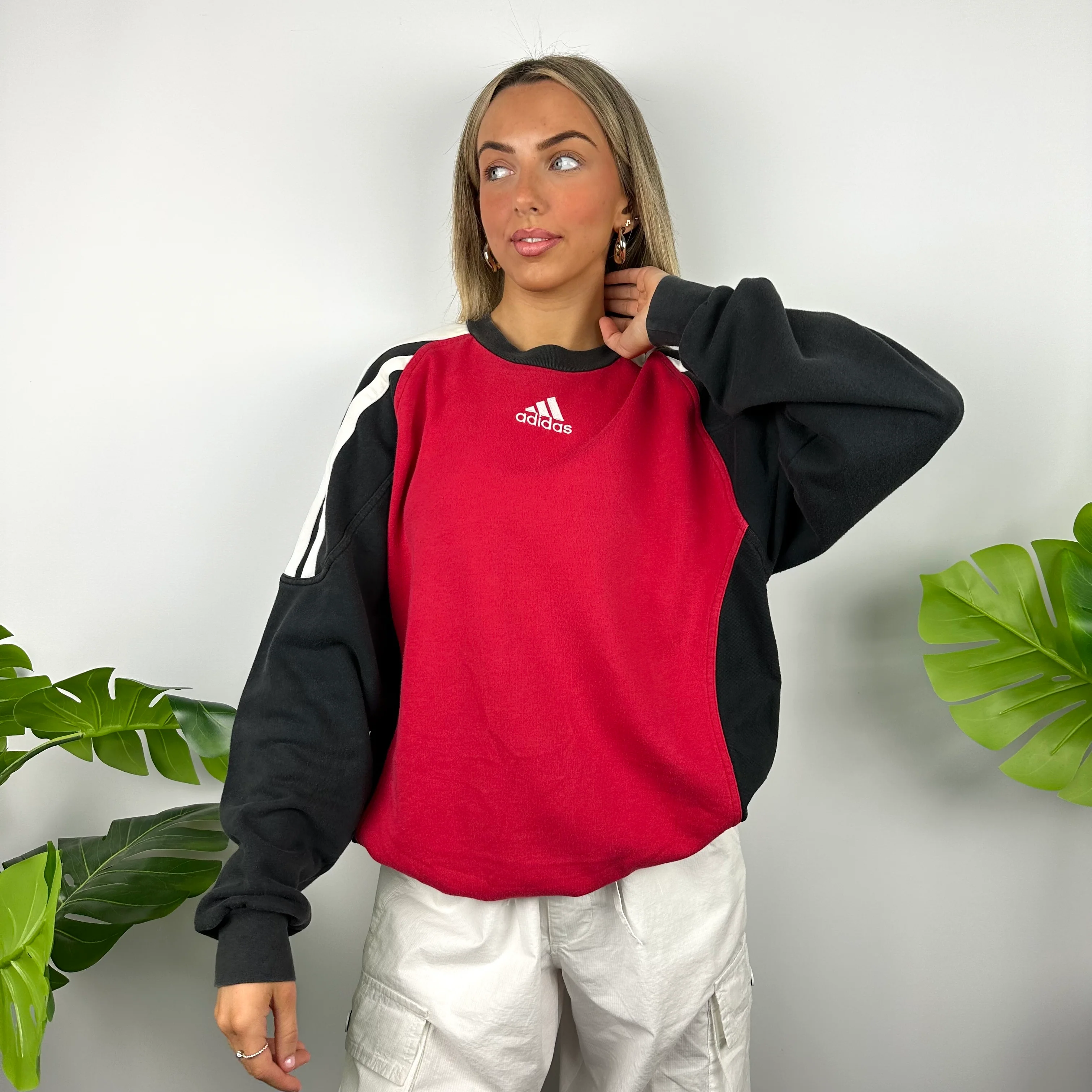 Adidas X Wat Stadlau Red Embroidered Spell Out Sweatshirt (L) - Image 2
