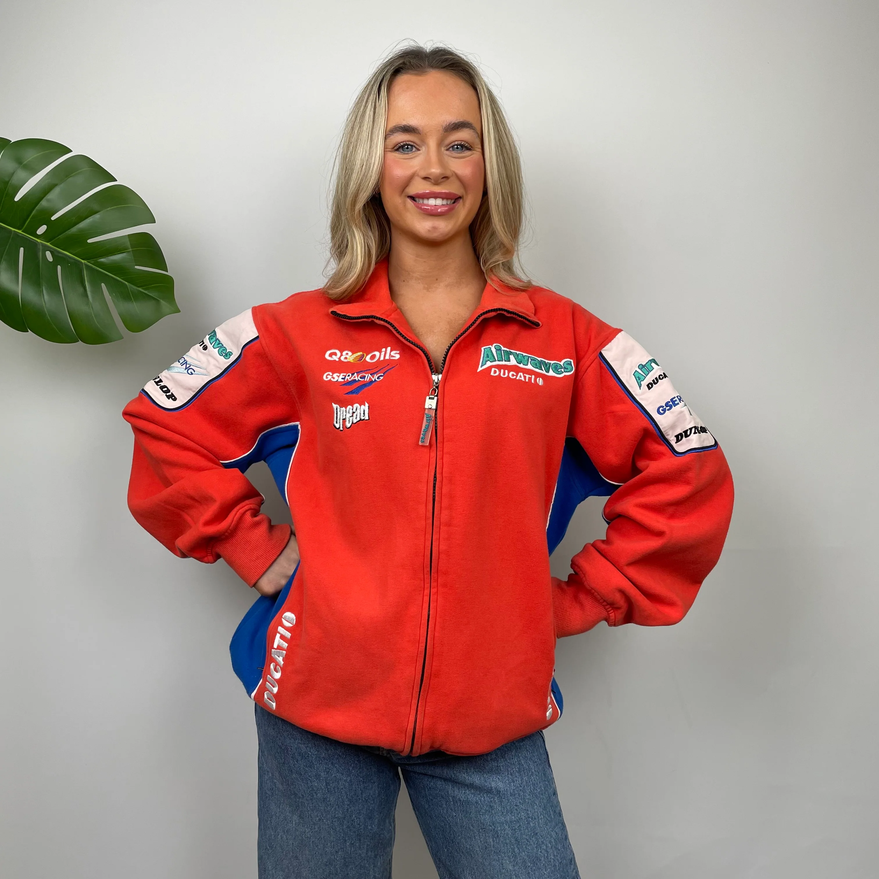 Airwaves Racing Embroidered Zip Up hoodie Jacket (L) - Image 3