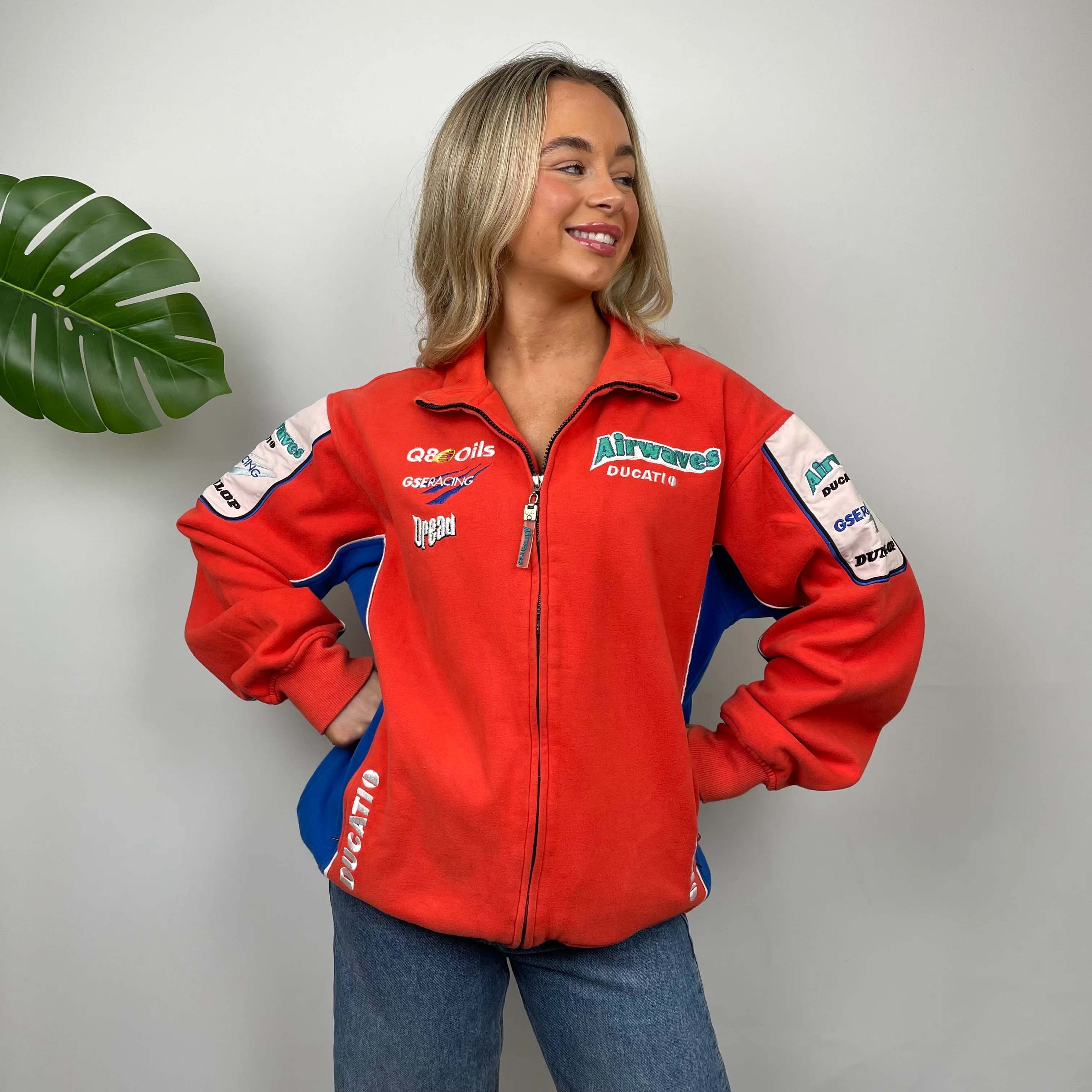 Airwaves Racing Embroidered Zip Up hoodie Jacket (L) - Image 5