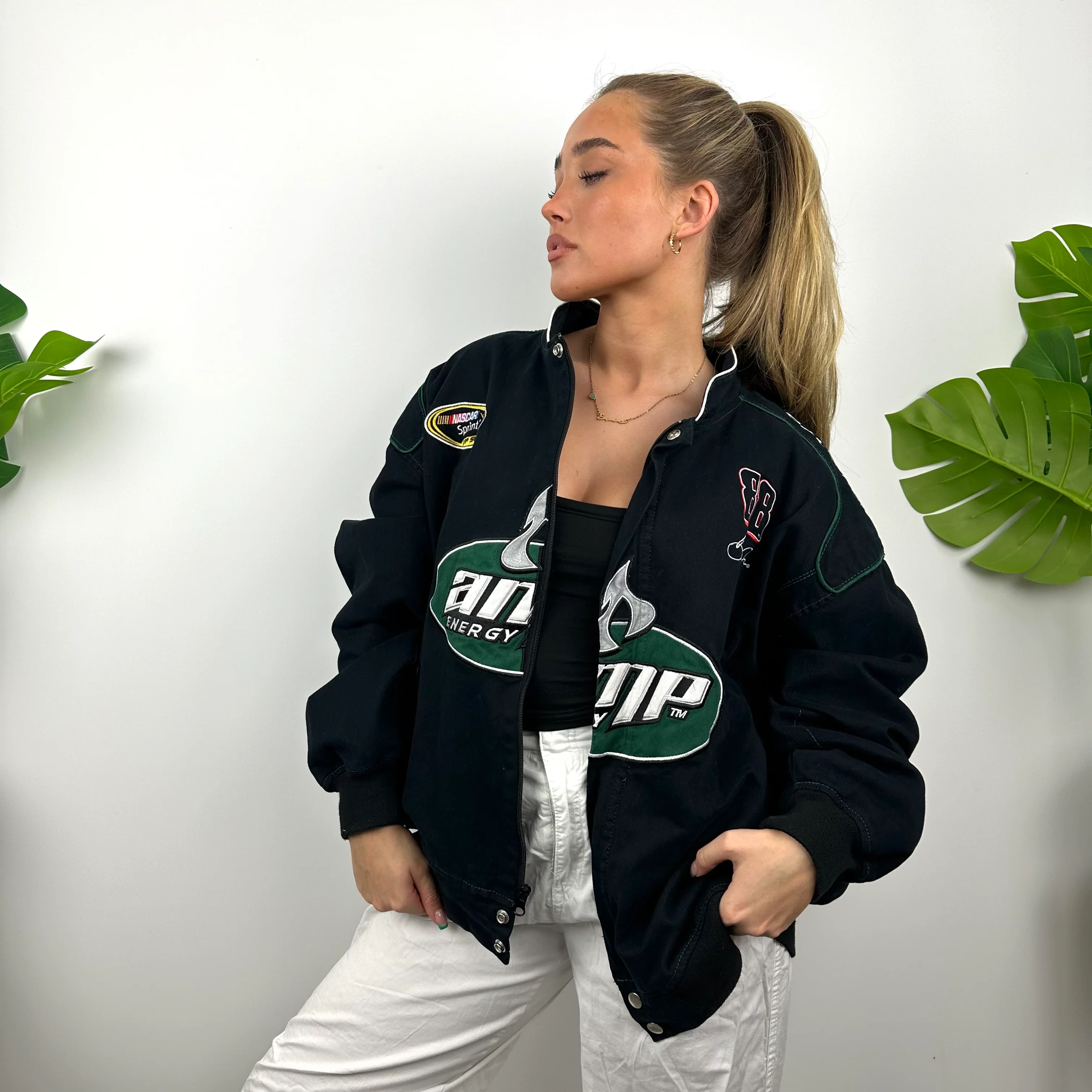 AMP Energy RARE Black NASCAR Racing Jacket (L) - Image 3