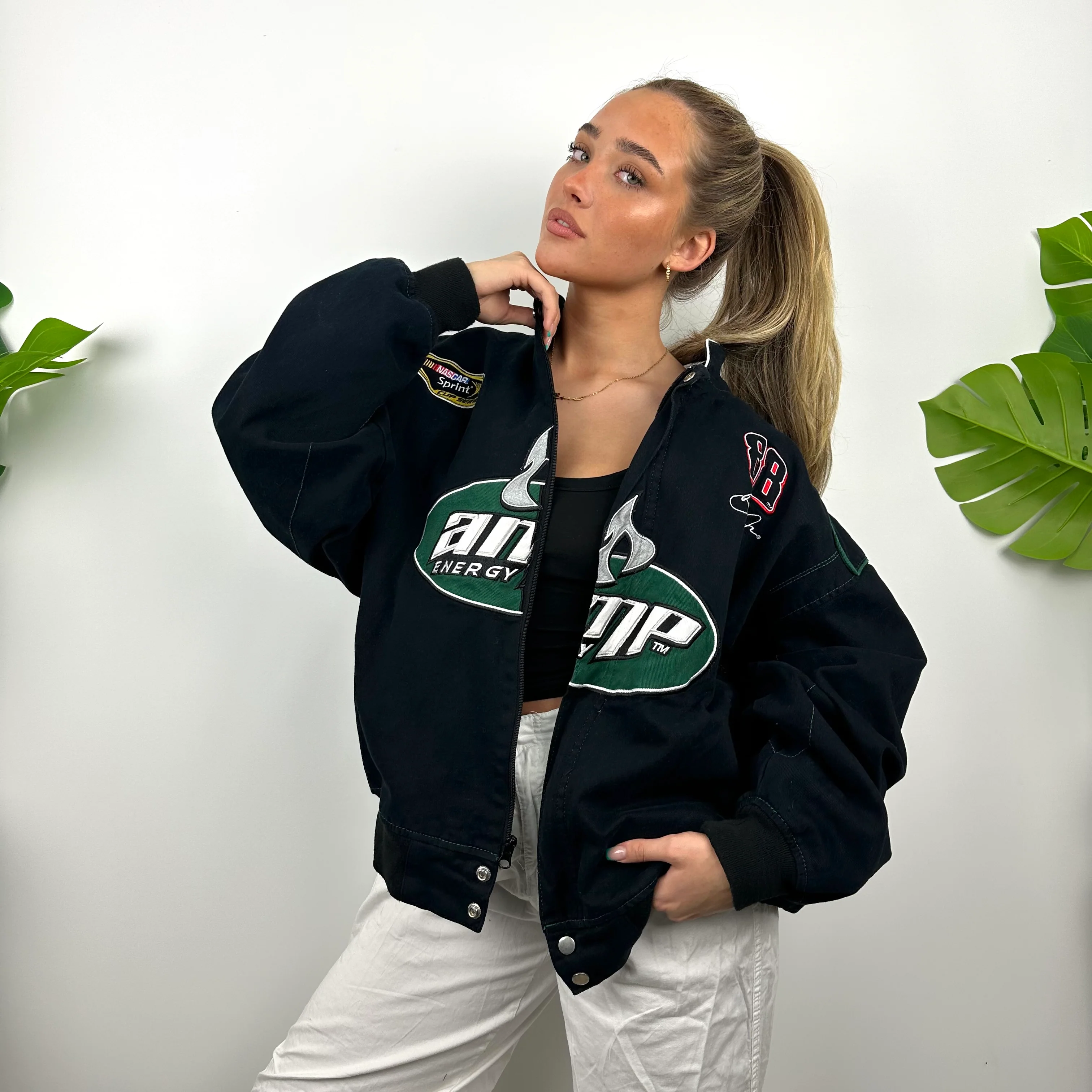 AMP Energy RARE Black NASCAR Racing Jacket (L) - Image 7