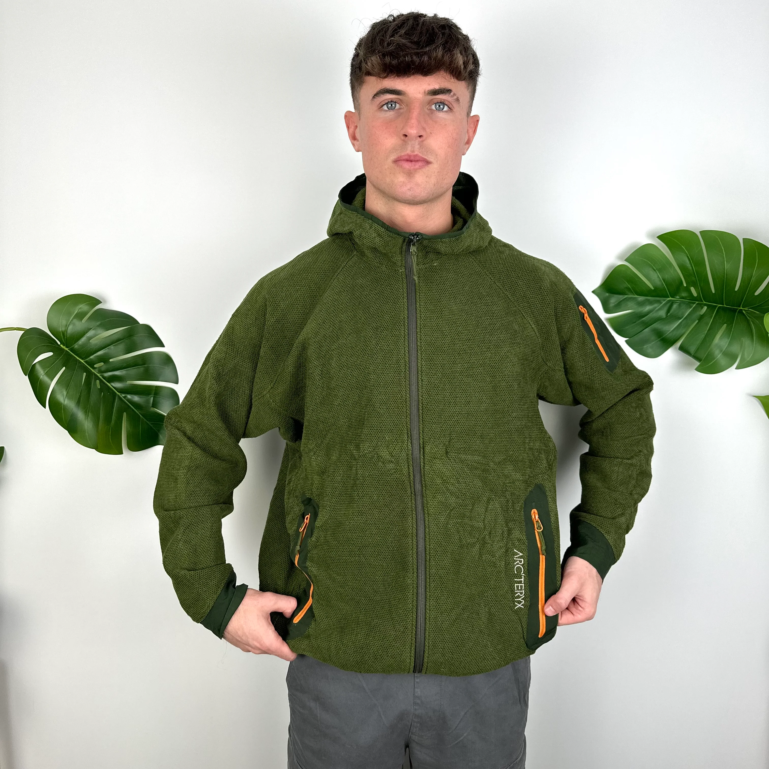 Arcteryx Green Embroidered Spell Out Fleece Zip Up Jacket (L) - Image 4