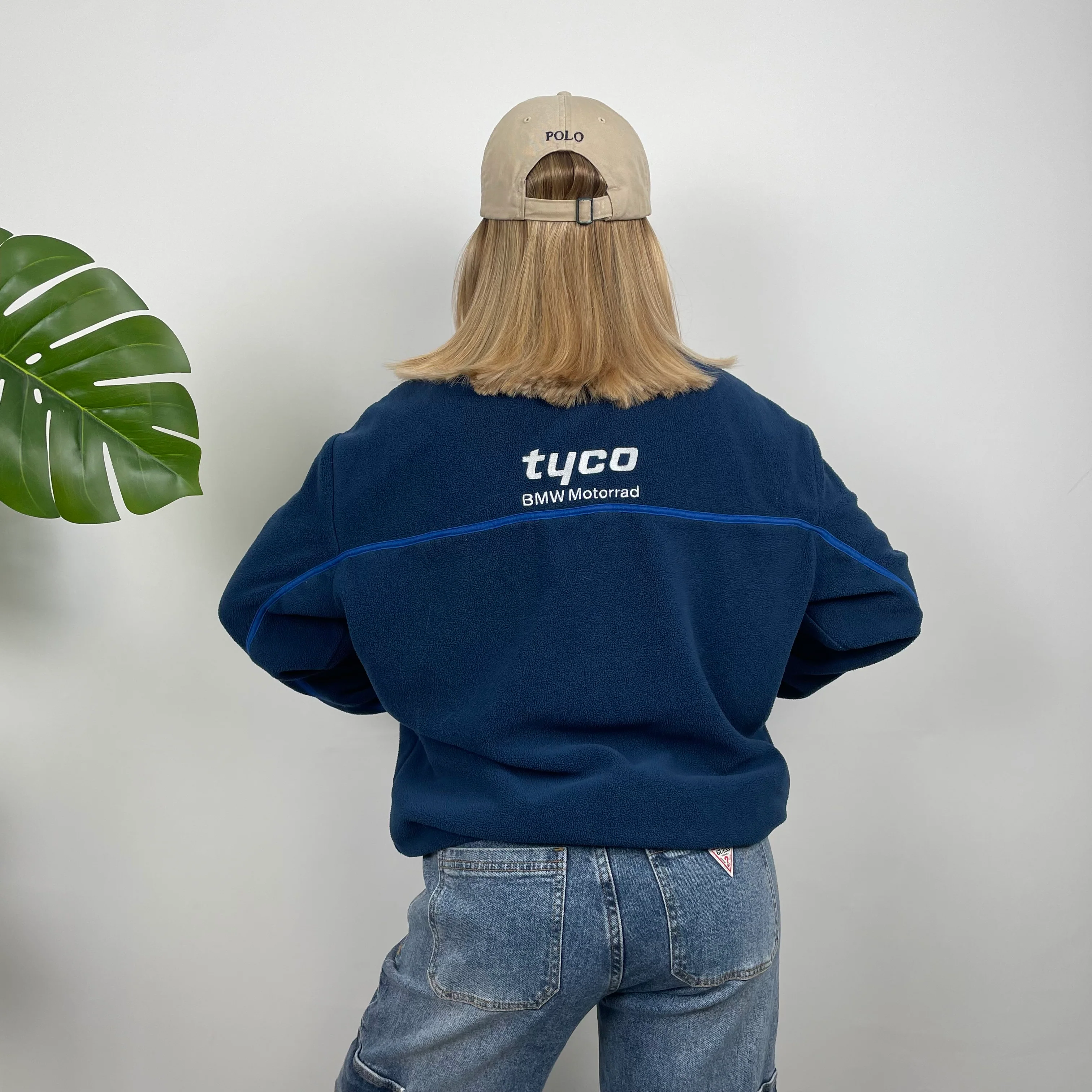 BMW Racing Navy Embroidered Spell Out Quarter Zip (M) - Image 4