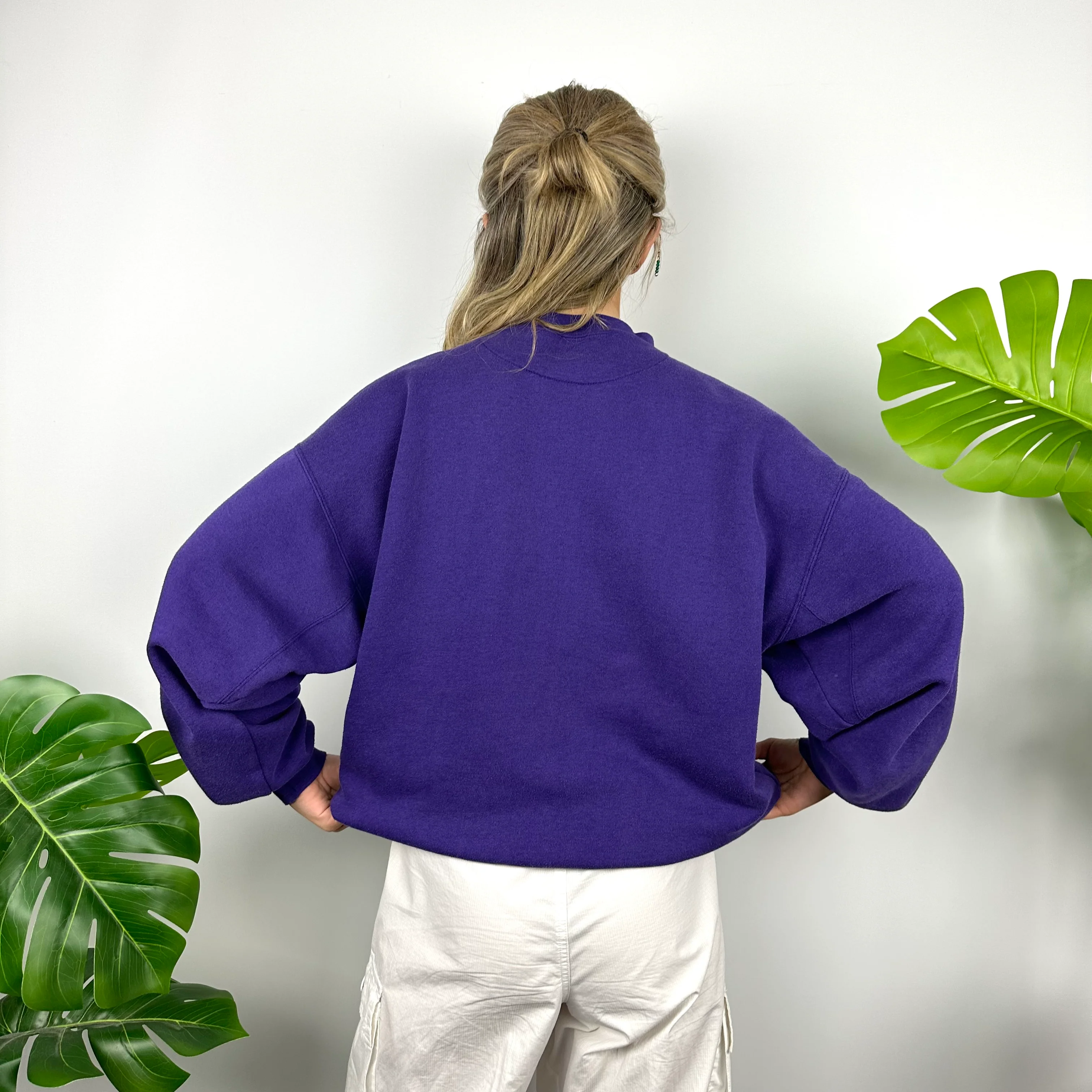Boss America Purple Embroidered Spell Out Sweatshirt (L) - Image 5