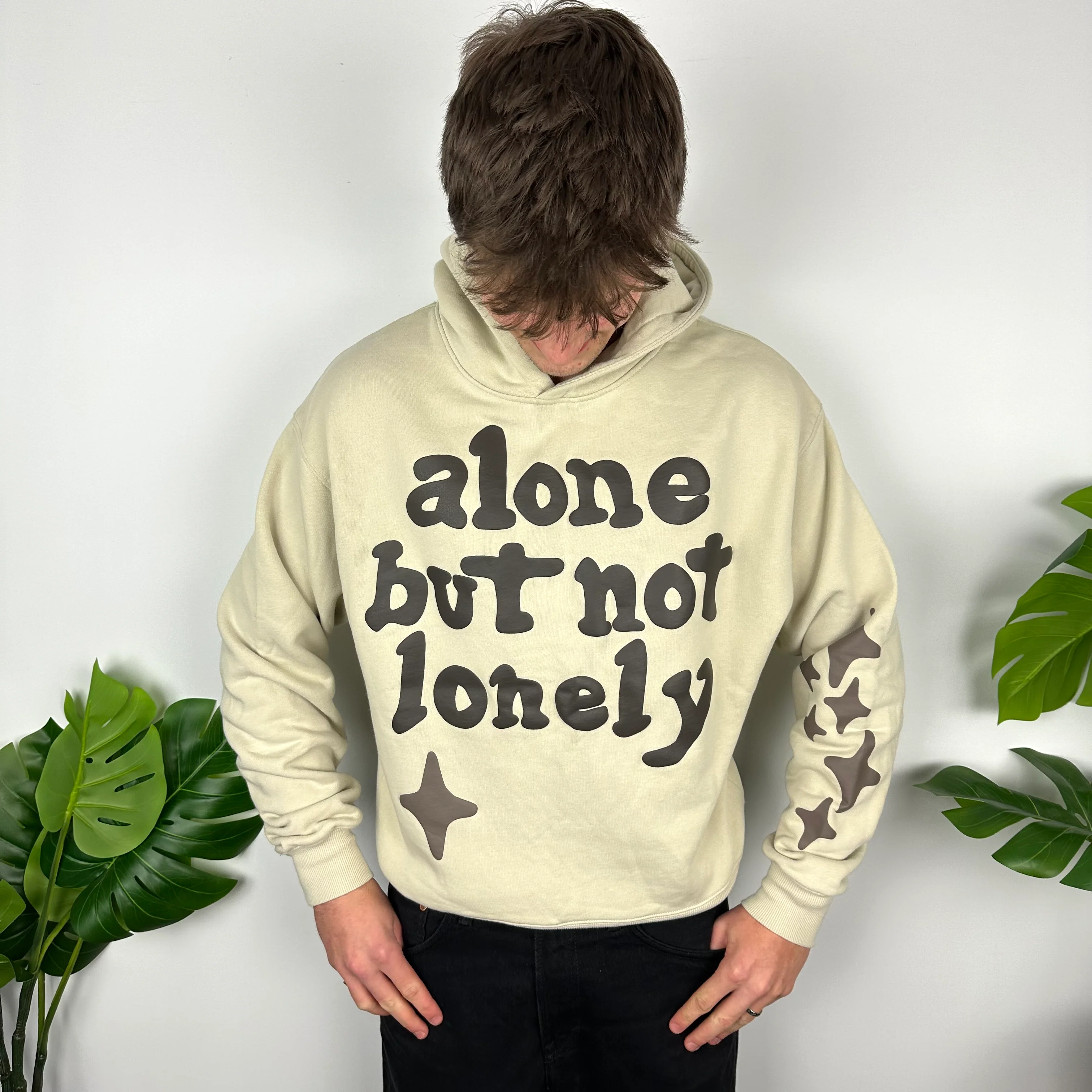 Broken Planet X Alone But Not Lonely Cream Spell Out Hoodie (M) - Image 6