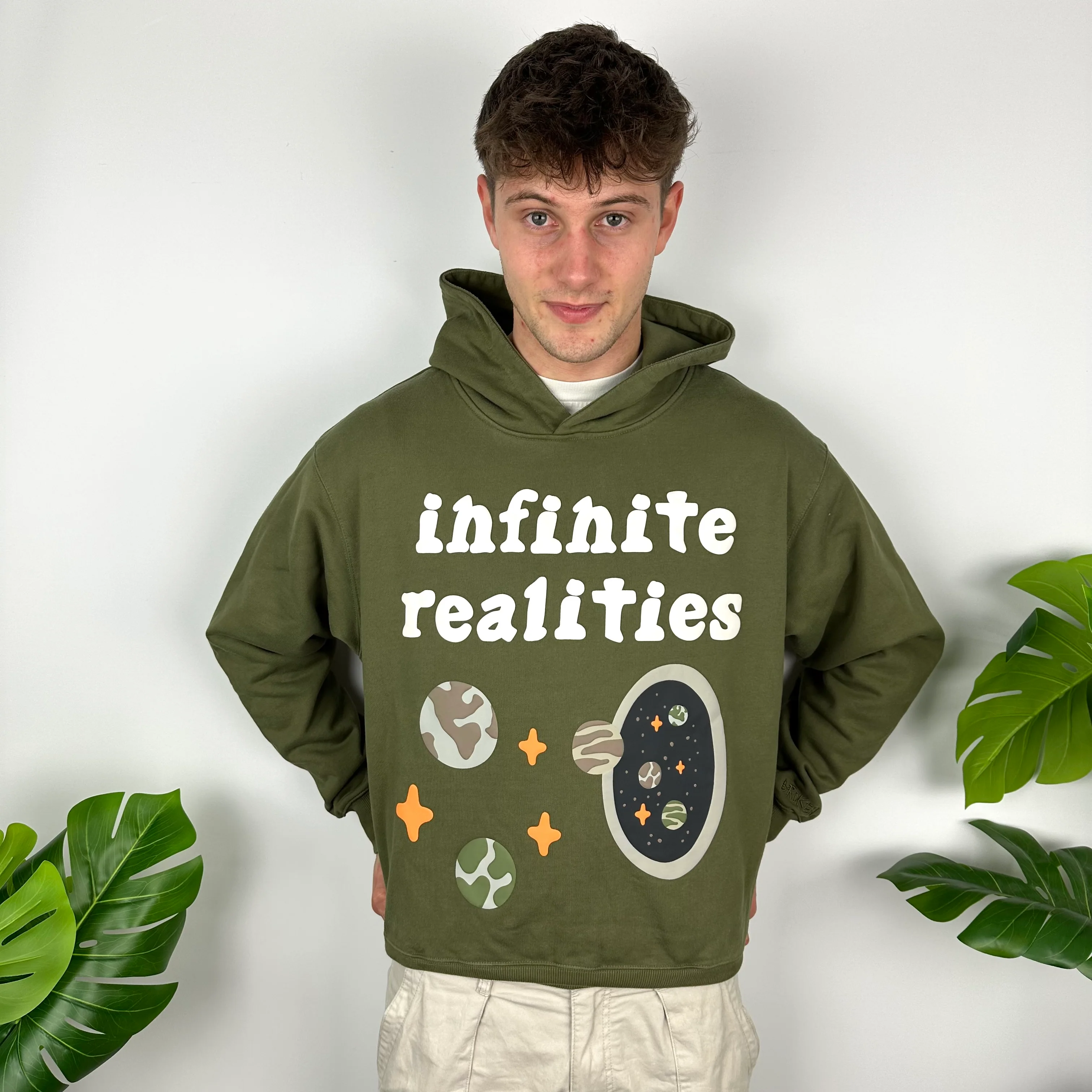 Broken Planet X Infinite Realities Green Spell Out Hoodie (M) - Image 2