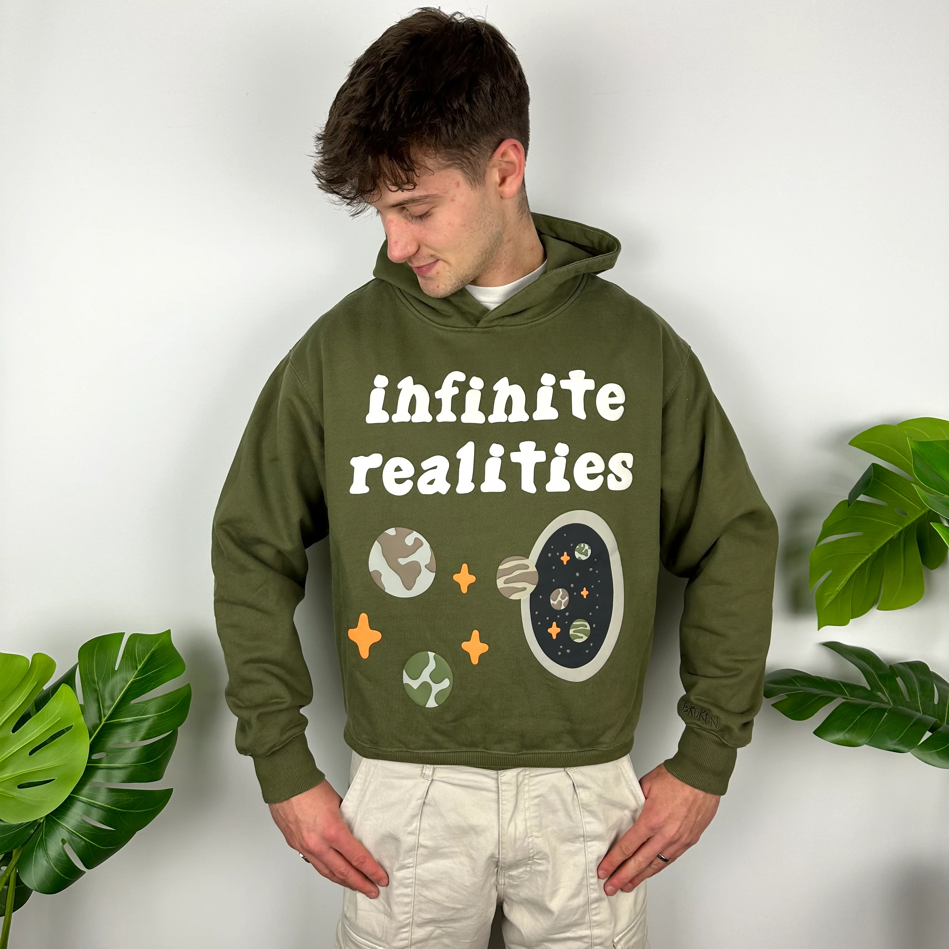 Broken Planet X Infinite Realities Green Spell Out Hoodie (M) - Image 4