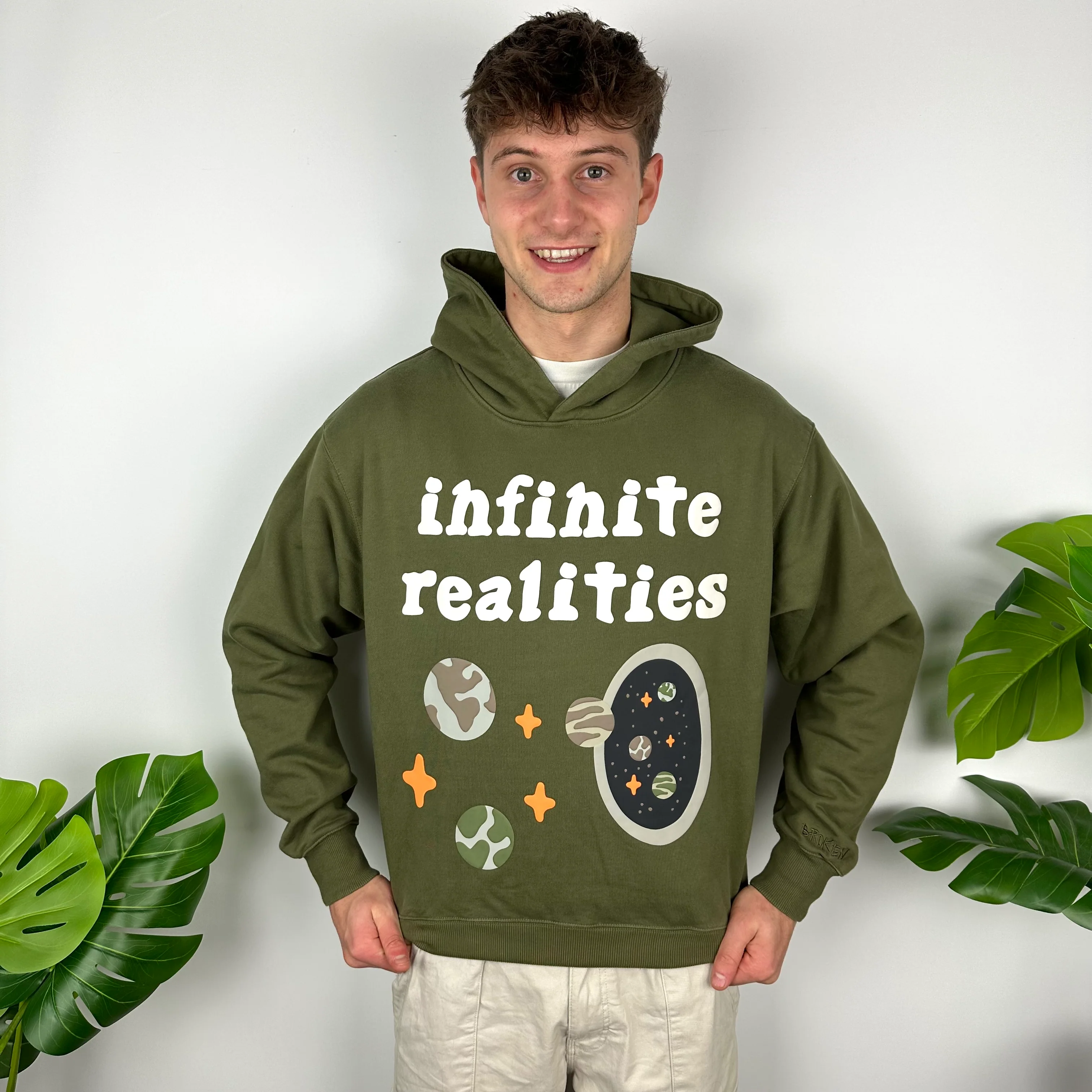 Broken Planet X Infinite Realities Green Spell Out Hoodie (M) - Image 6