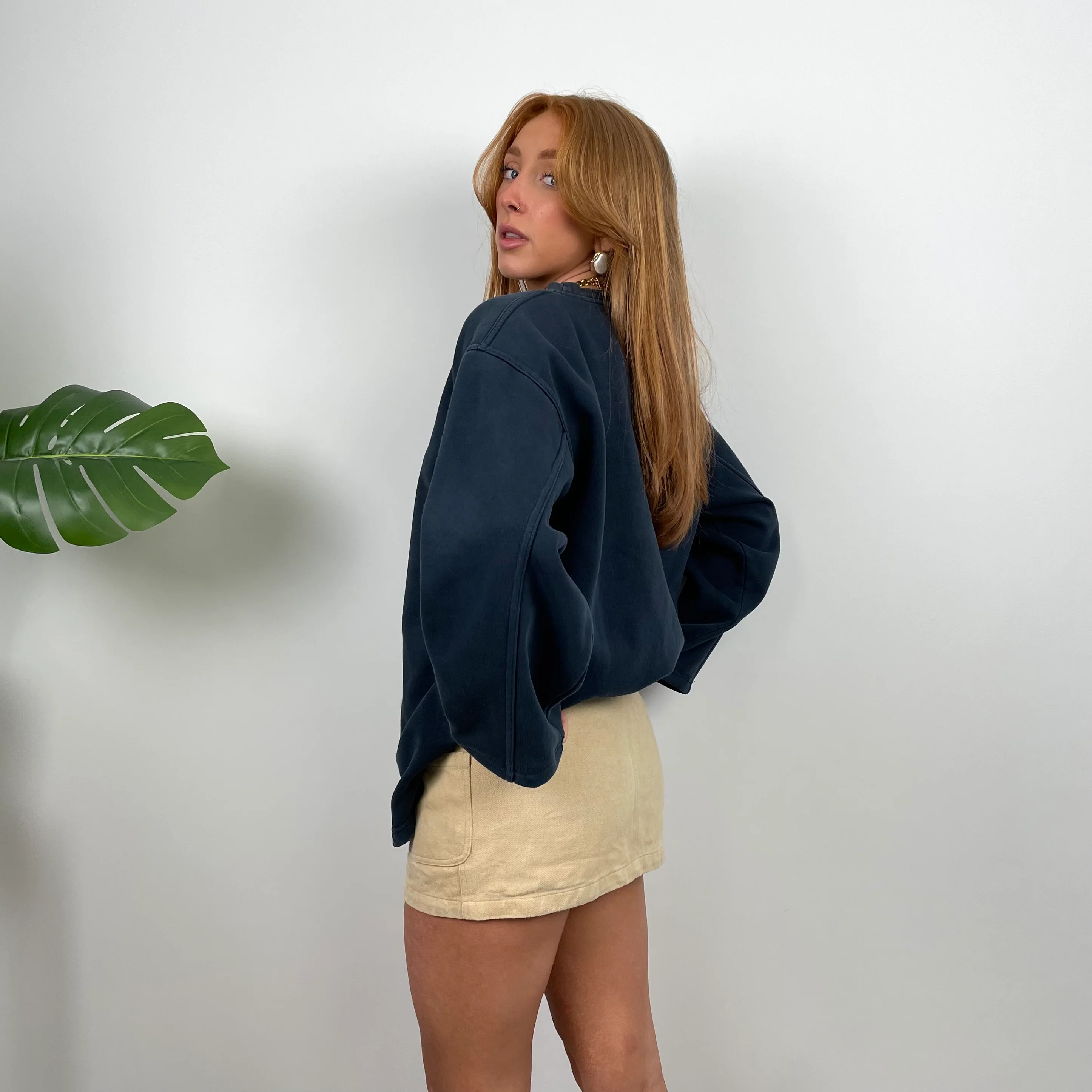 Calvin Klein Navy Embroidered Spell Out Sweatshirt (M) - Image 5