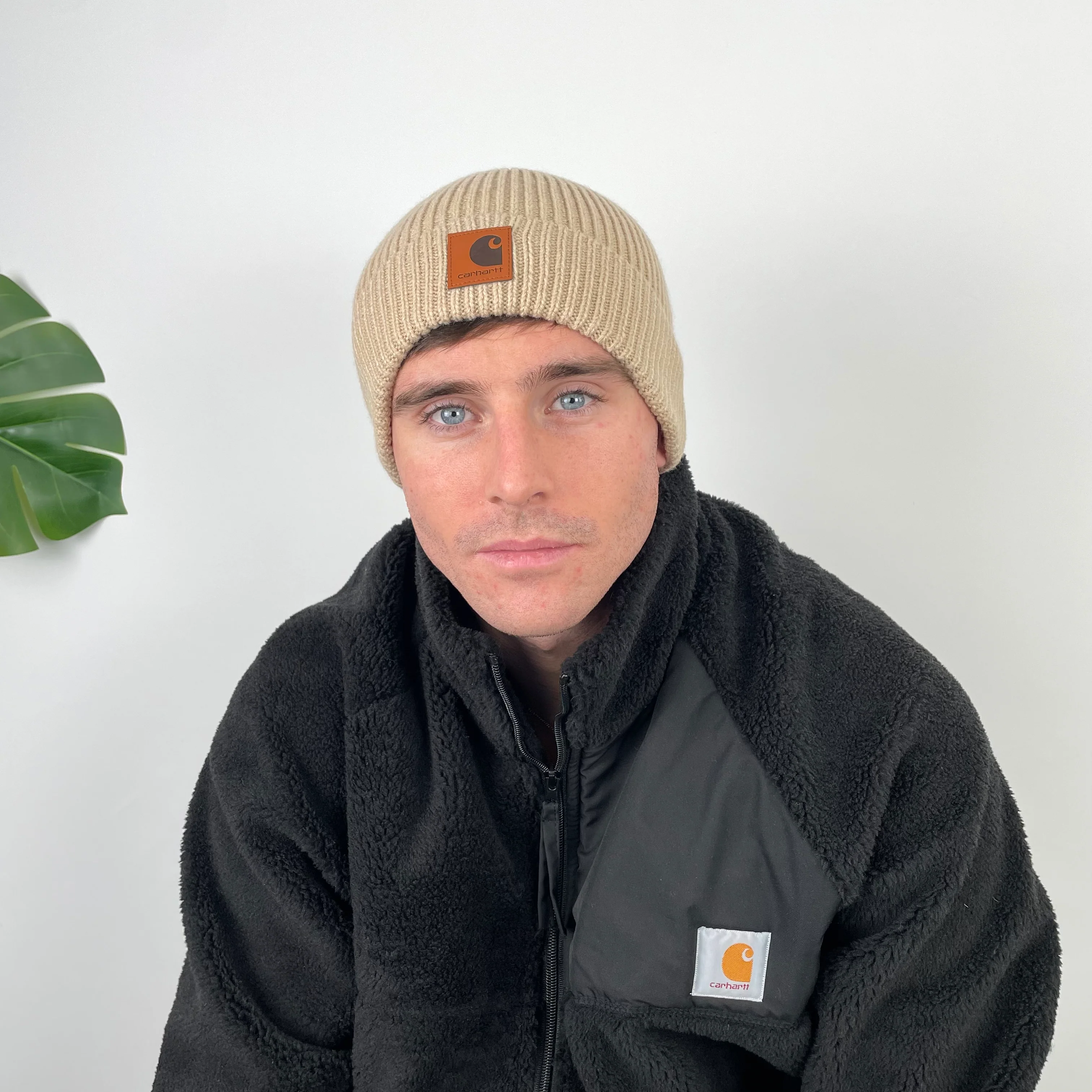 Carhartt Beanie in Cream - Image 2