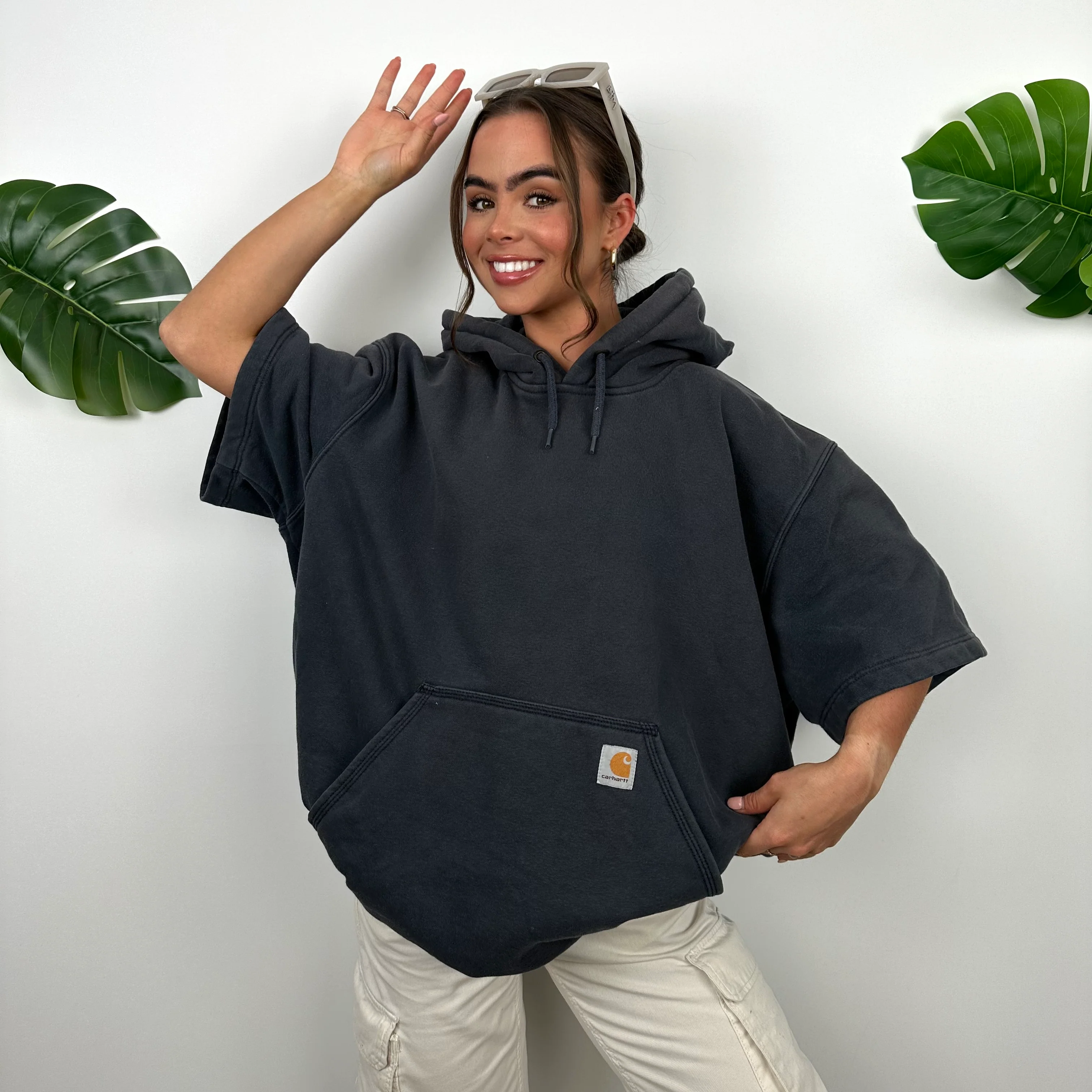 Carhartt Black Embroidered Logo Hoodie (XXL) - Image 2