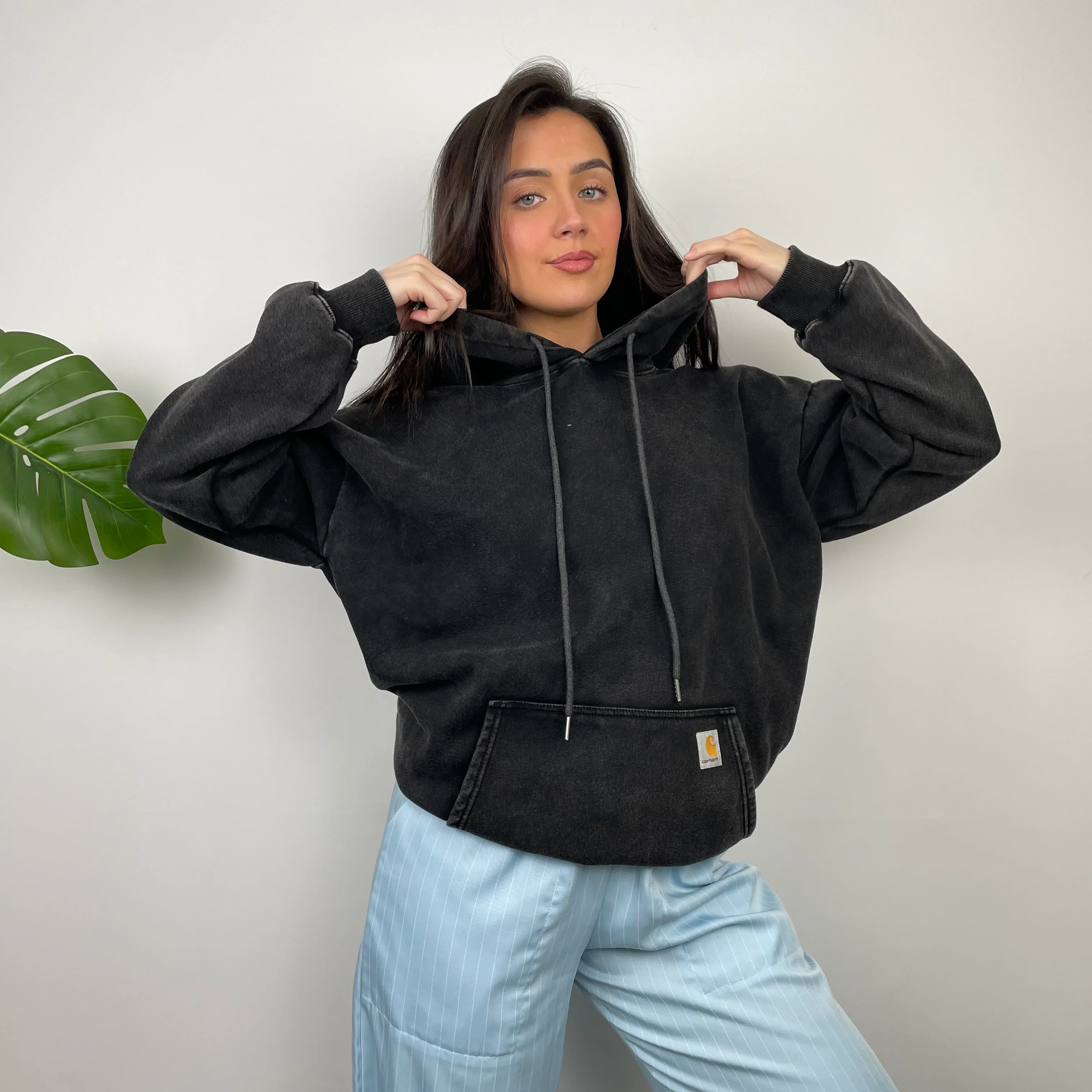 Carhartt Black Embroidered Logo Hoodie (L) - Image 6
