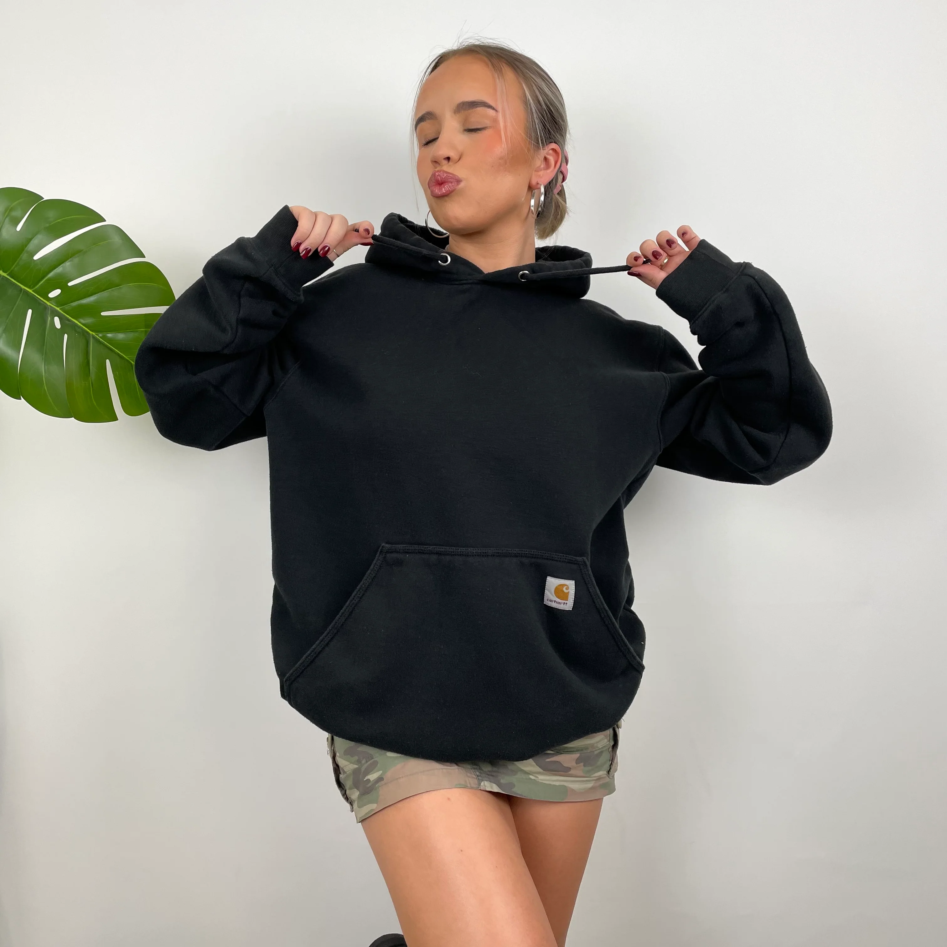 Carhartt Black Embroidered Logo Hoodie (L)