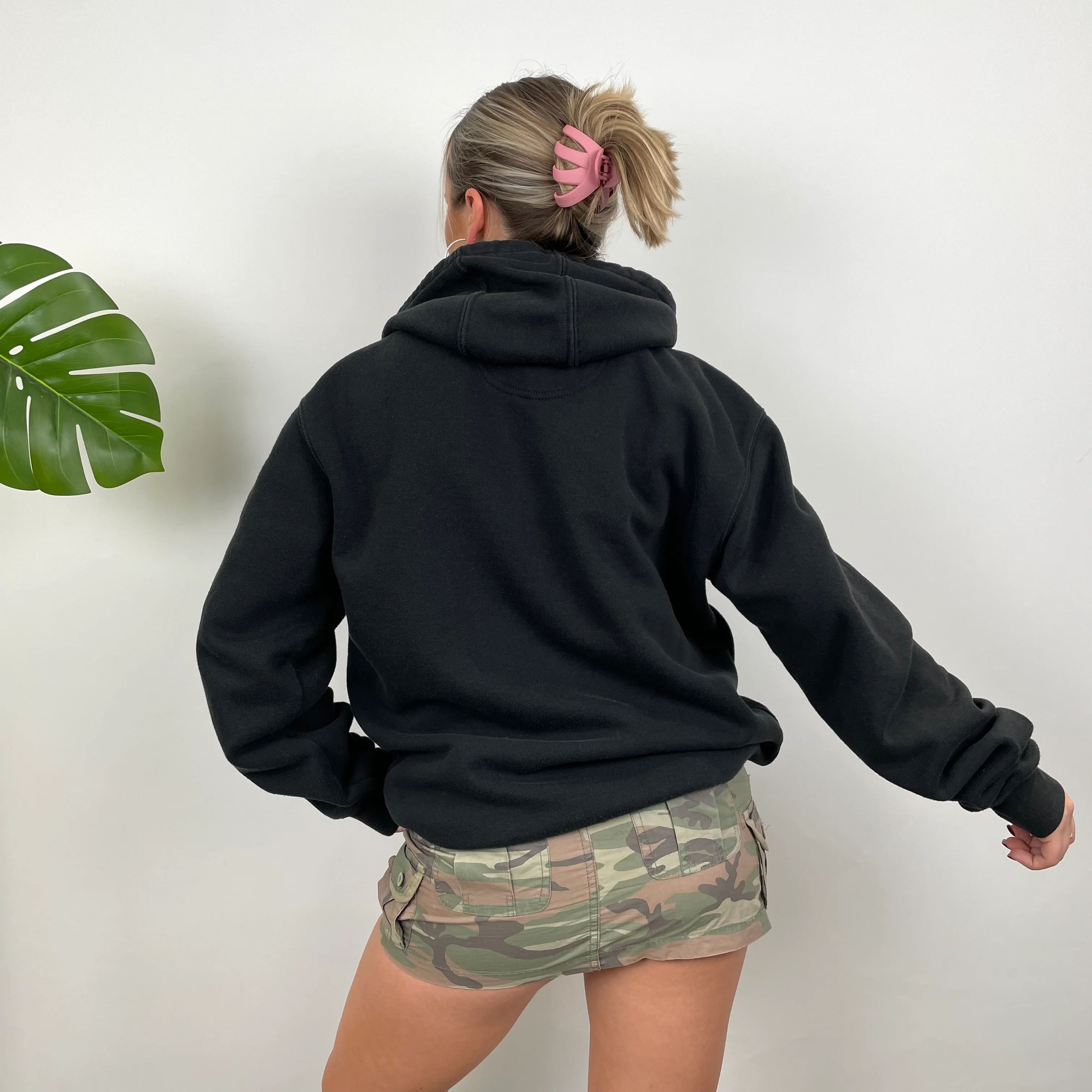 Carhartt Black Embroidered Logo Hoodie (L) - Image 5