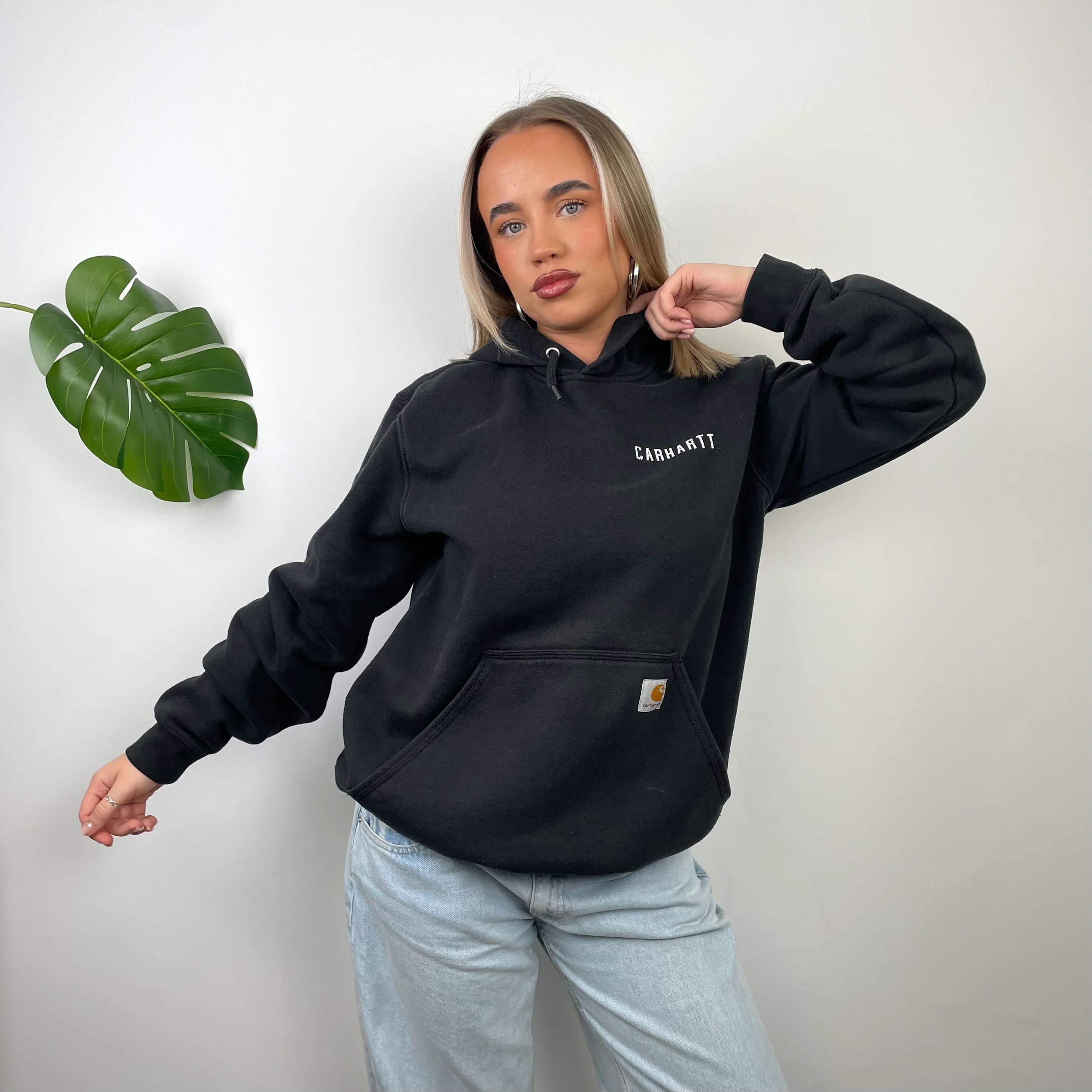 Carhartt Black Embroidered Logo Hoodie (M)