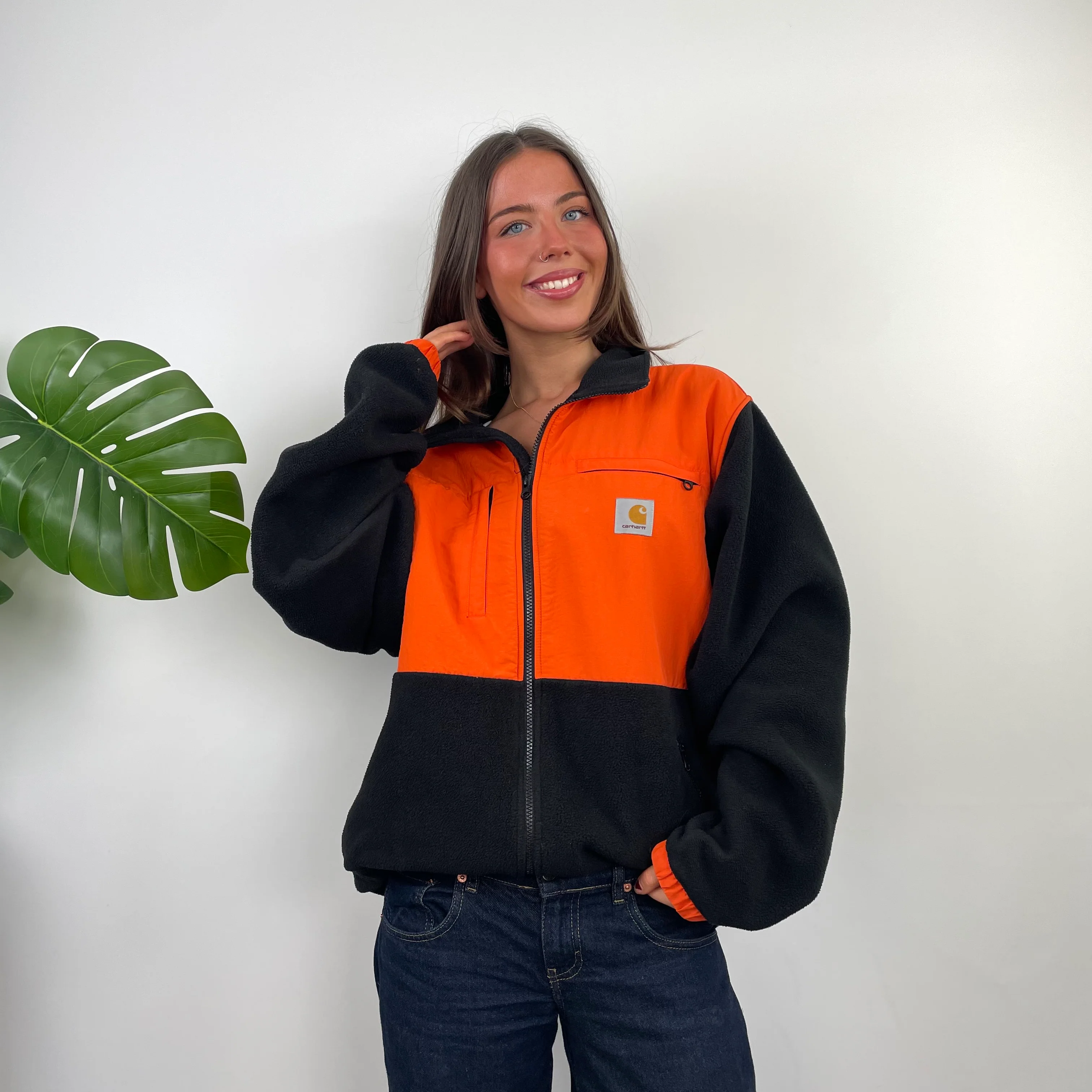 Carhartt Black Teddy Bear Sherpa Fleece Zip Up Jacket (XL) - Image 2
