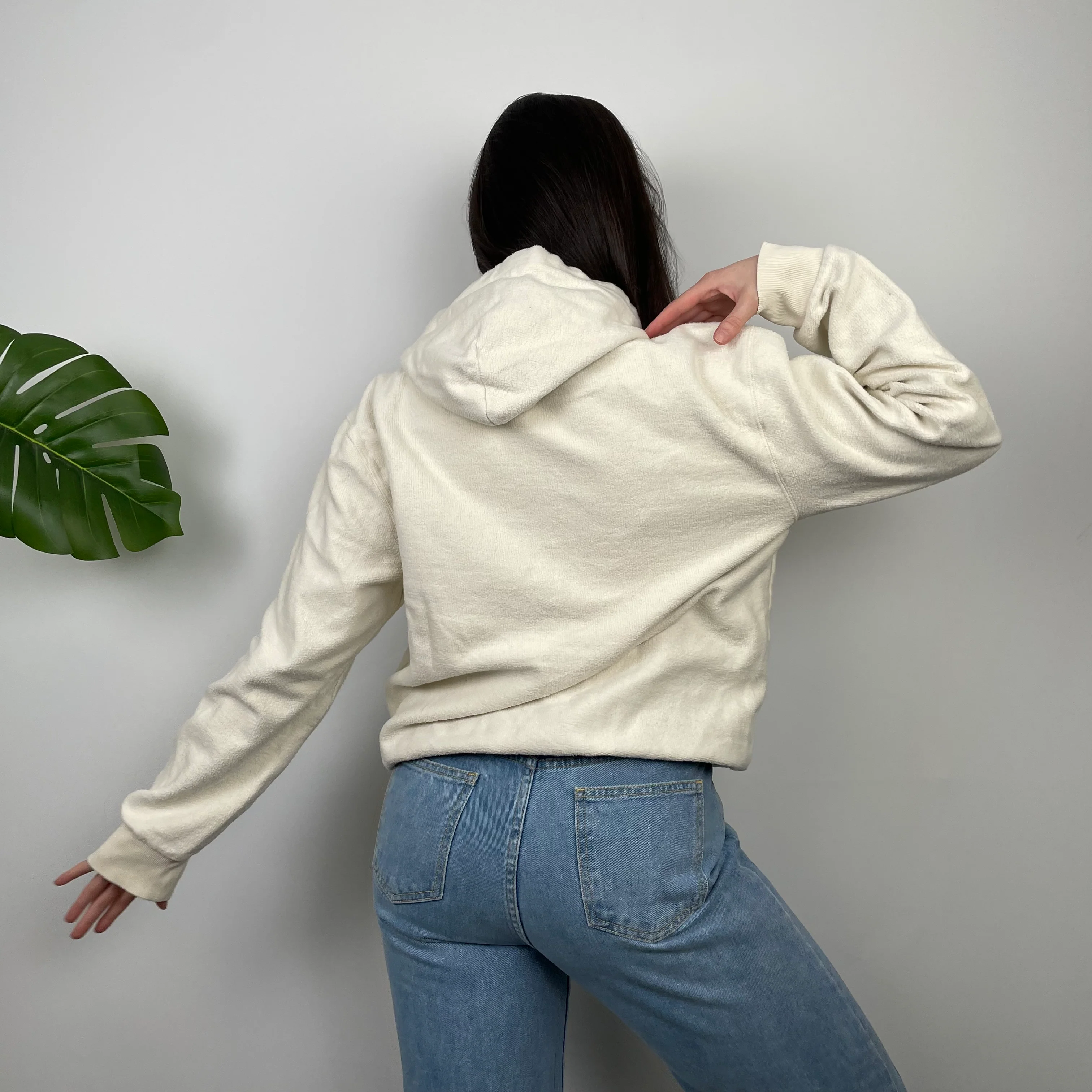 Carhartt Cream Embroidered Logo Hoodie (M) - Image 9