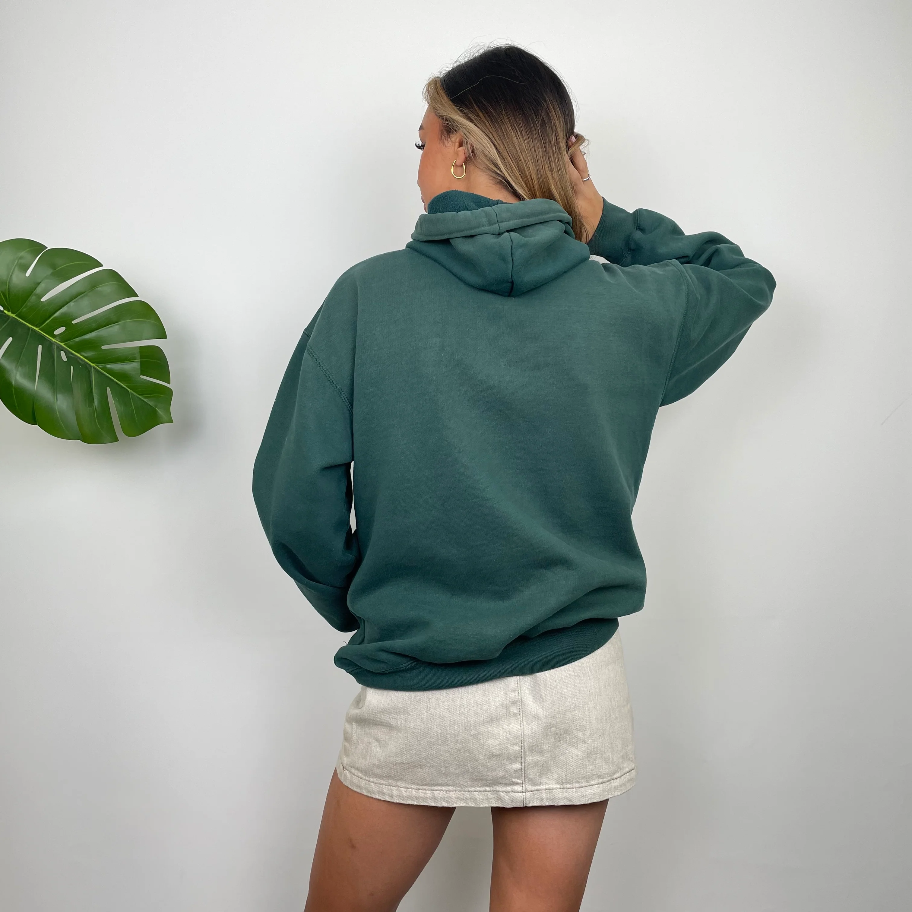 Carhartt Forest Green Embroidered Spell Out Hoodie (M) - Image 5