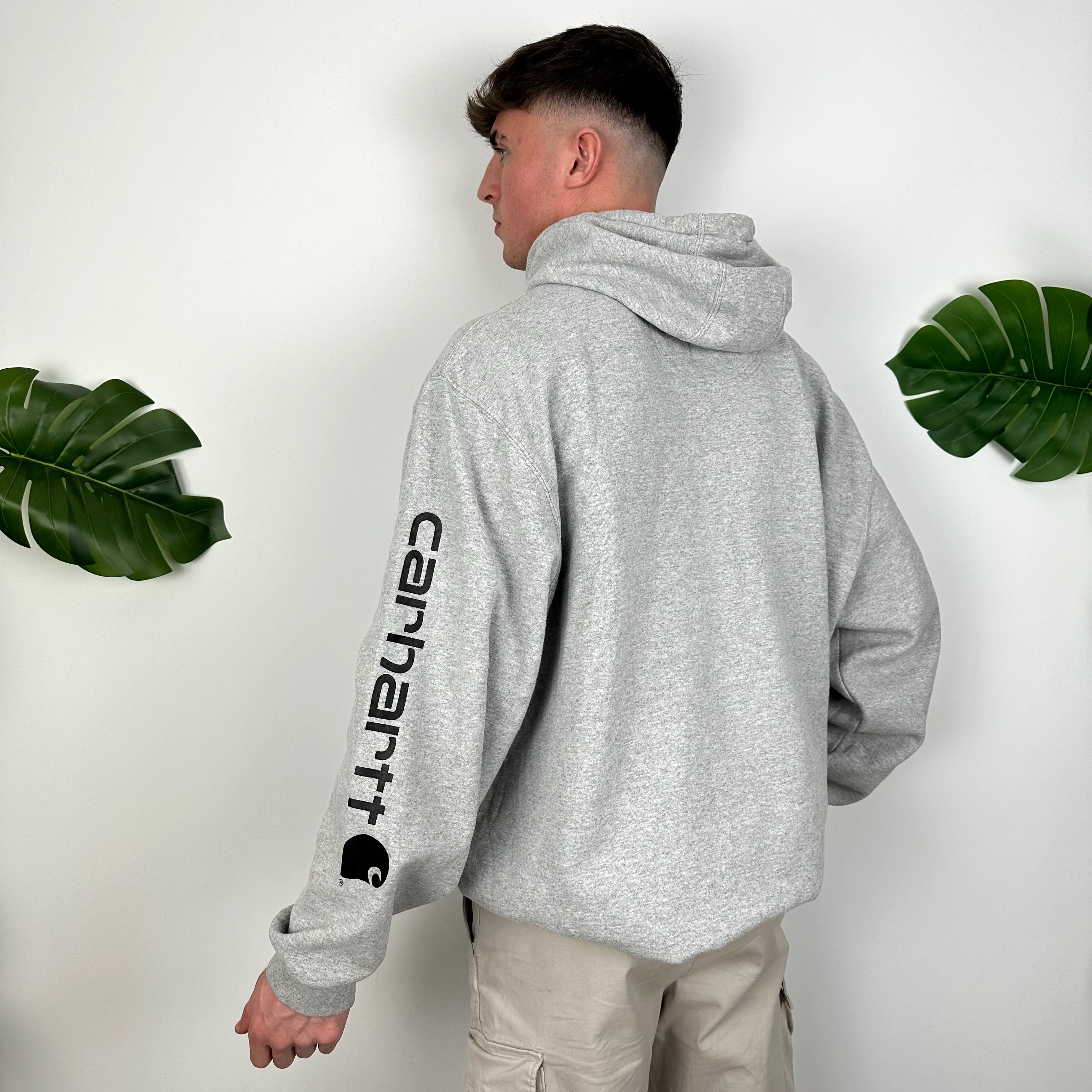 Carhartt Grey Embroidered Logo Hoodie (XXL) - Image 4