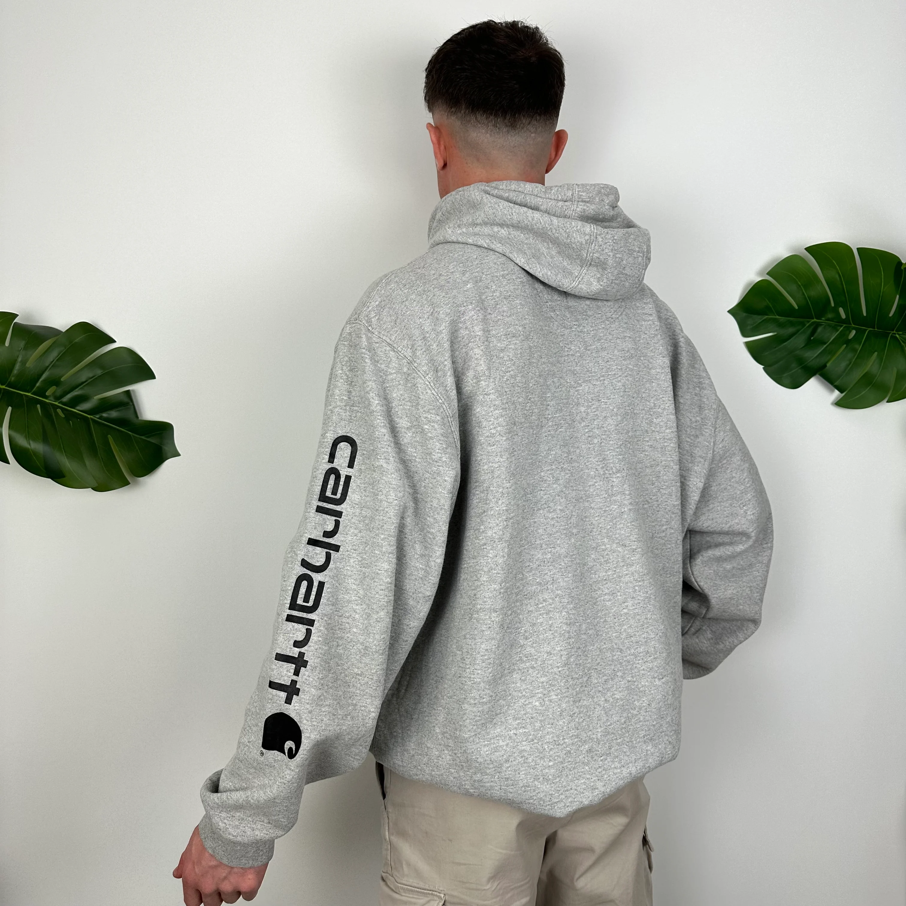 Carhartt Grey Embroidered Logo Hoodie (XXL) - Image 7