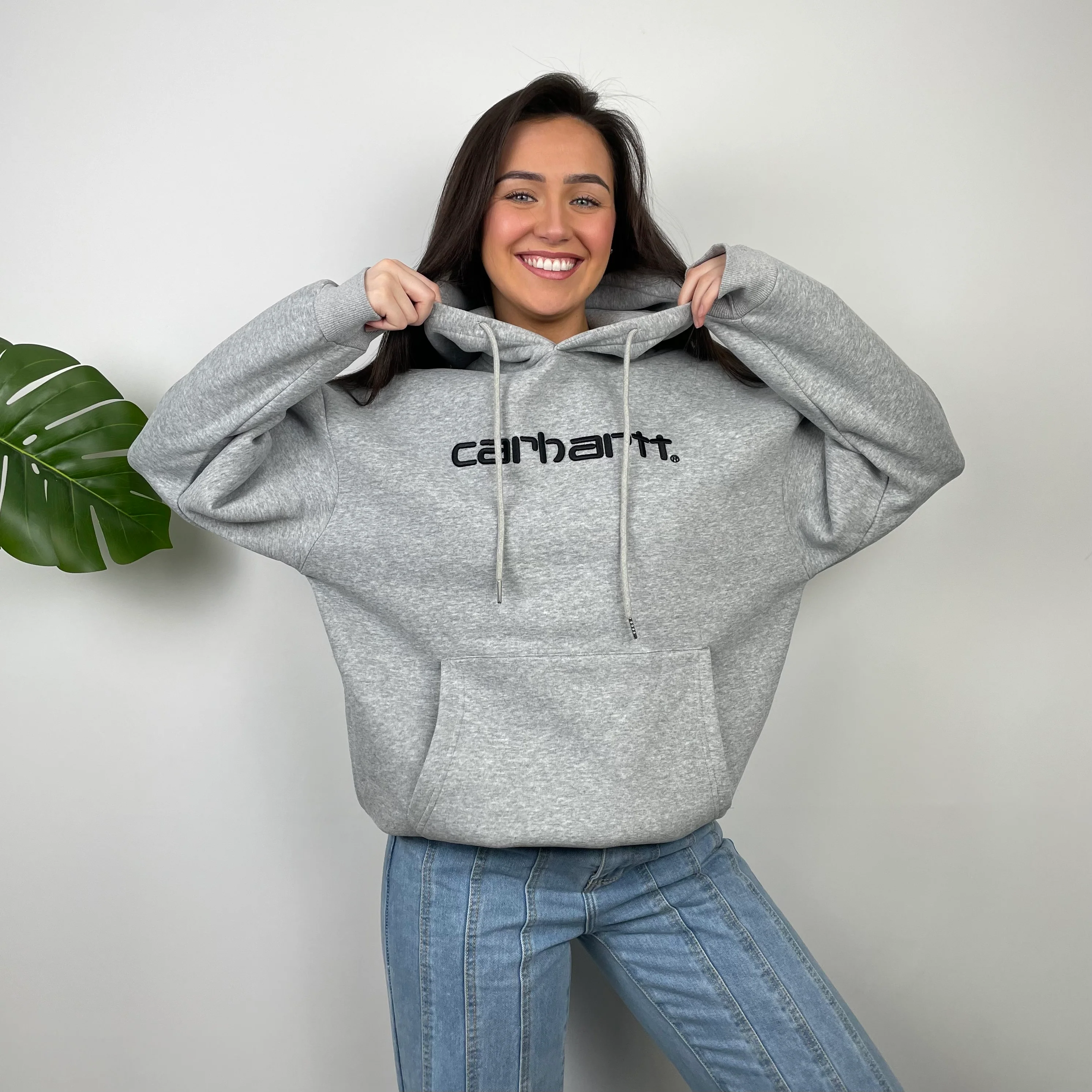 Carhartt Grey Embroidered Logo Hoodie (L)