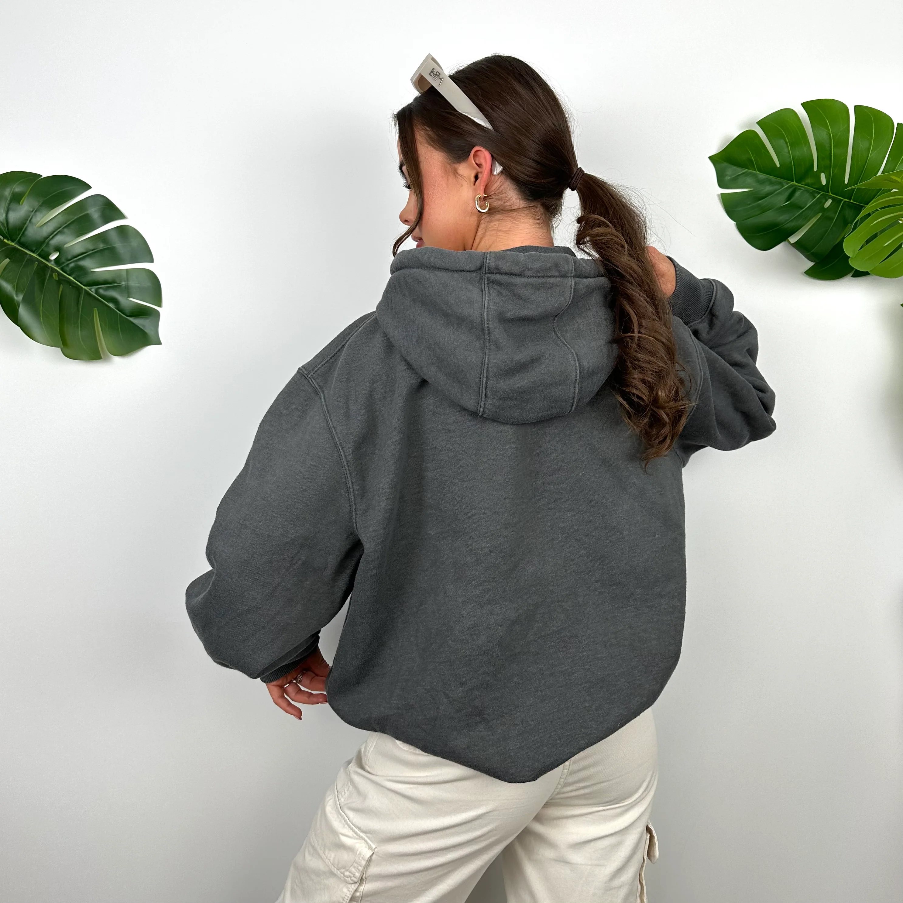Carhartt Grey Embroidered Logo Hoodie (L) - Image 6