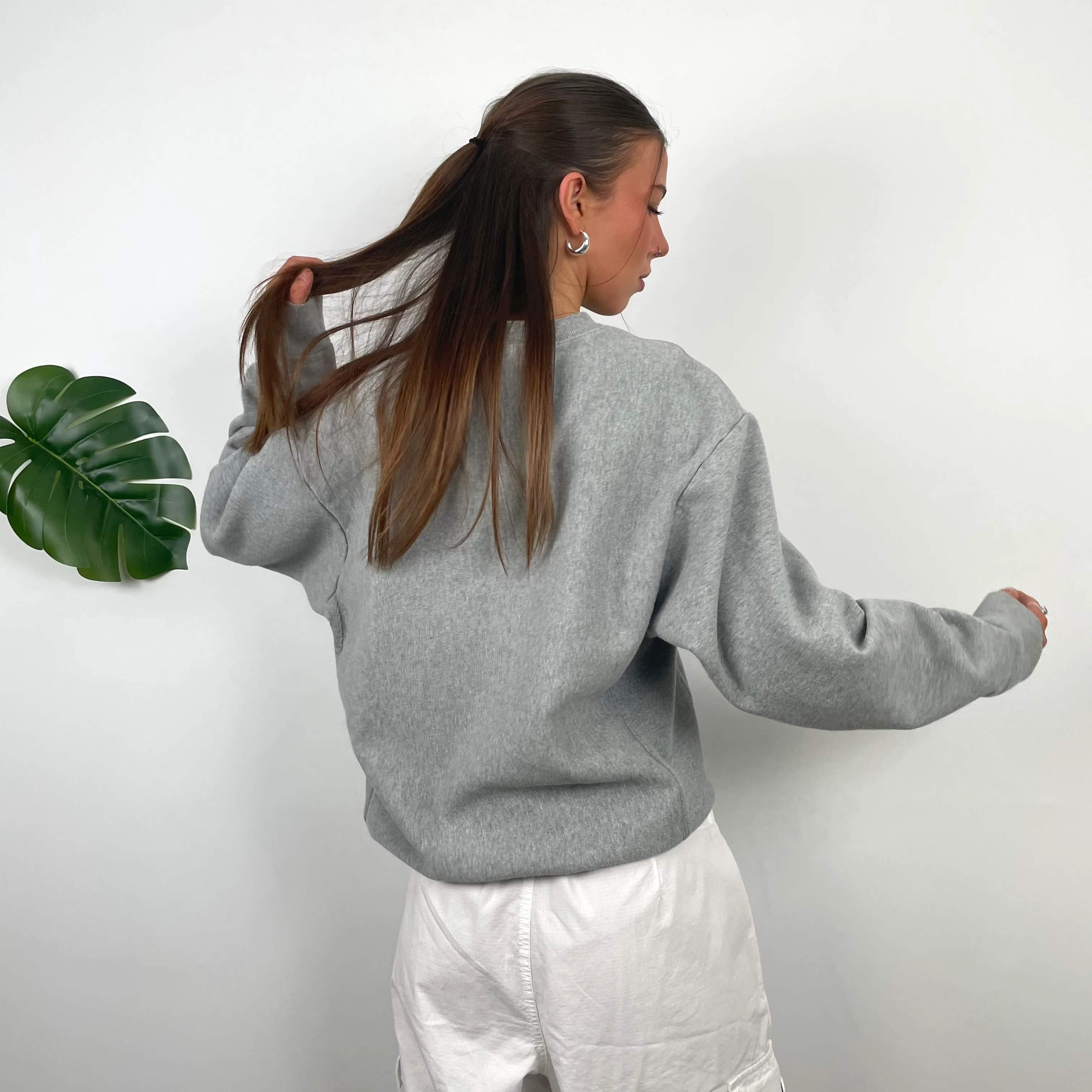 Carhartt Grey Embroidered Logo Sweatshirt (S) - Image 3