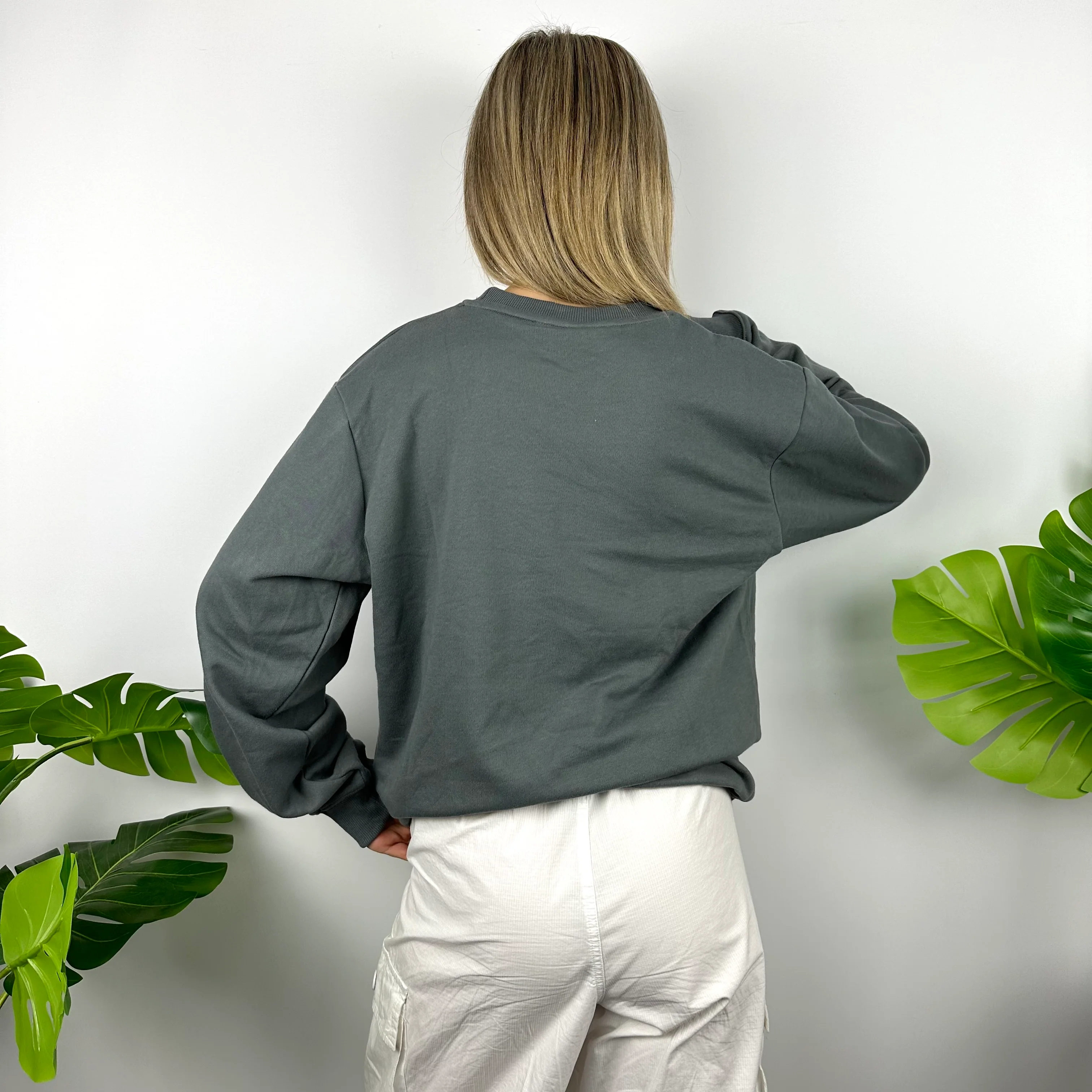 Carhartt Grey Embroidered Spell Out Sweatshirt (L) - Image 6