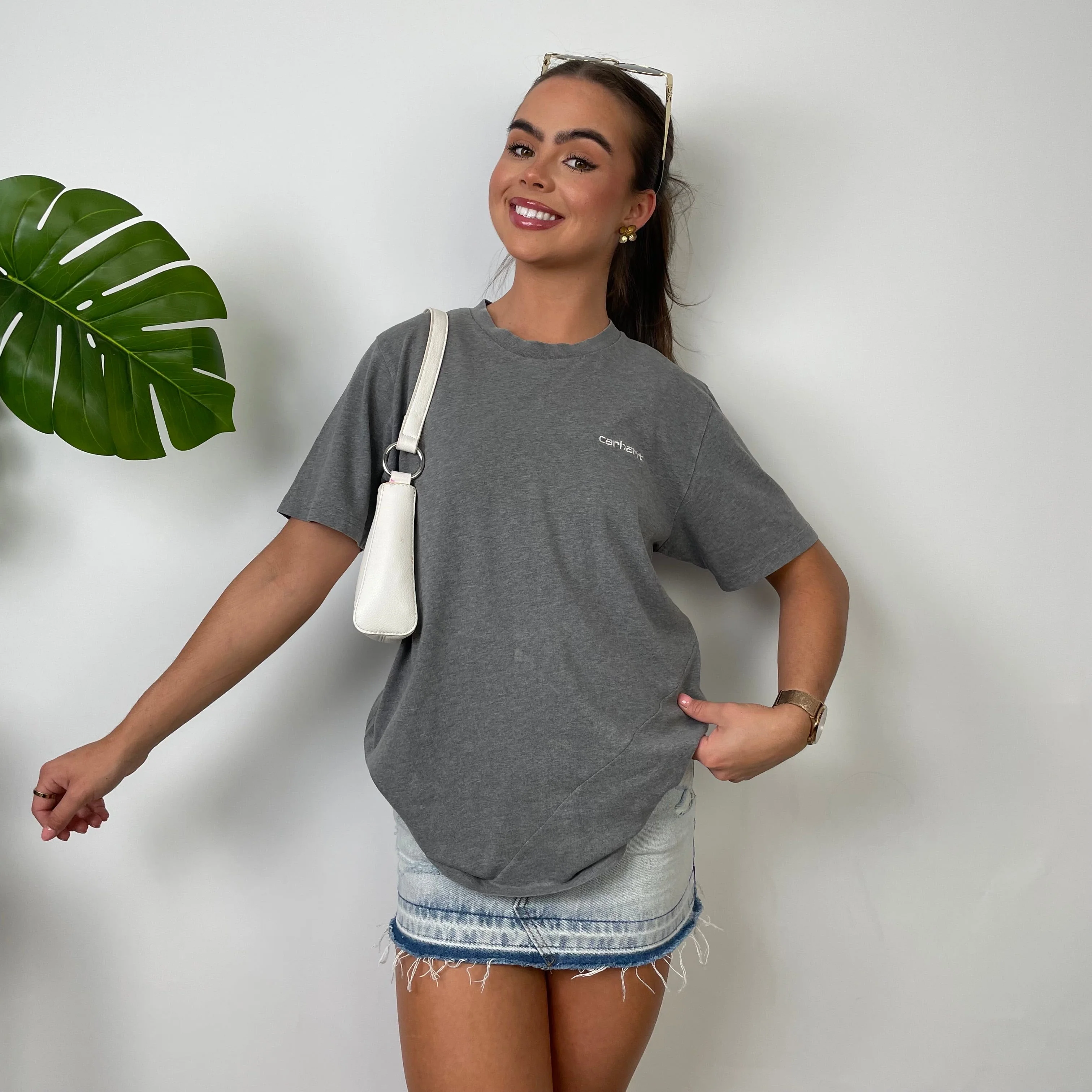 Carhartt Grey Spell Out T Shirt (M) - Image 2