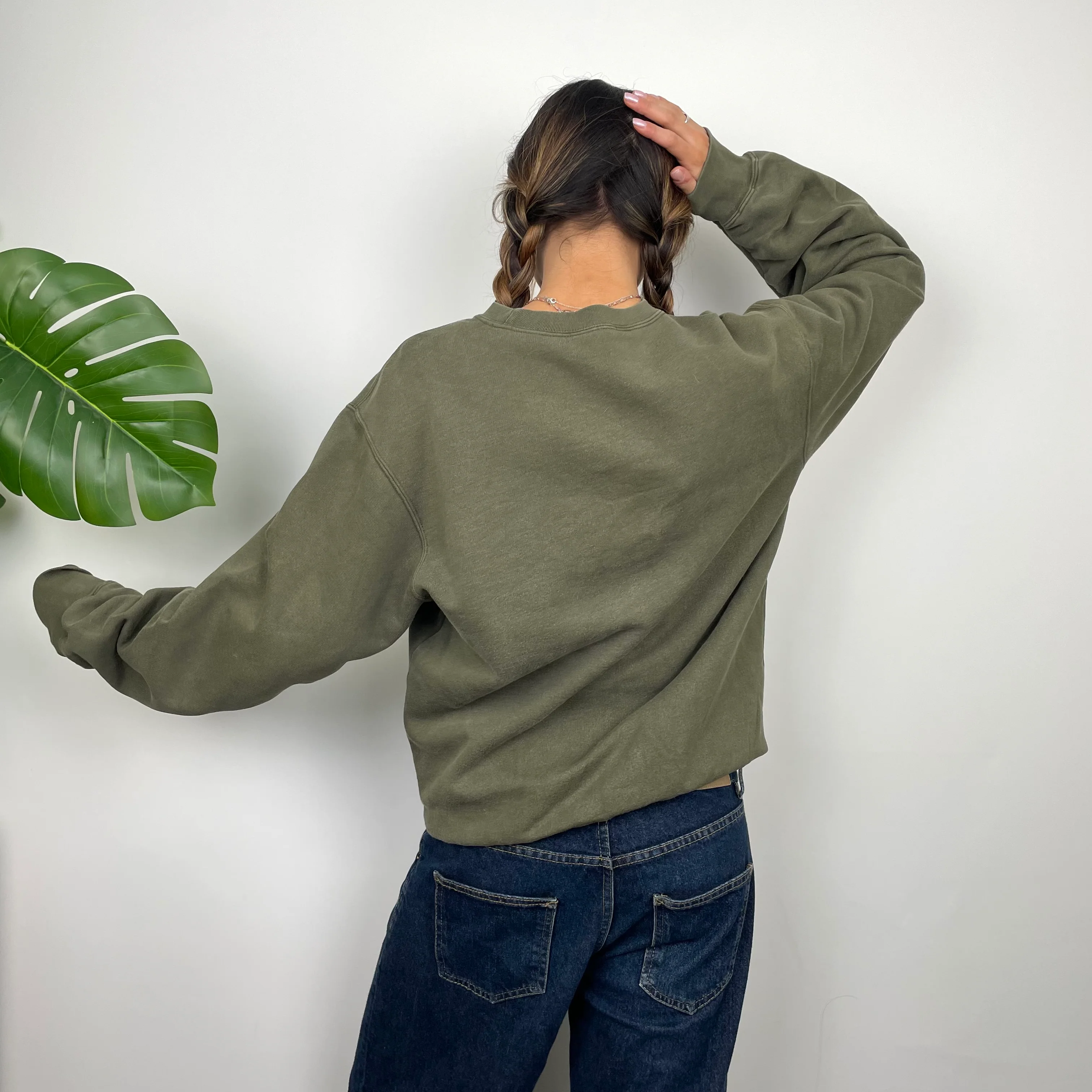 Carhartt Khaki Embroidered Spell Out Sweatshirt (M) - Image 5