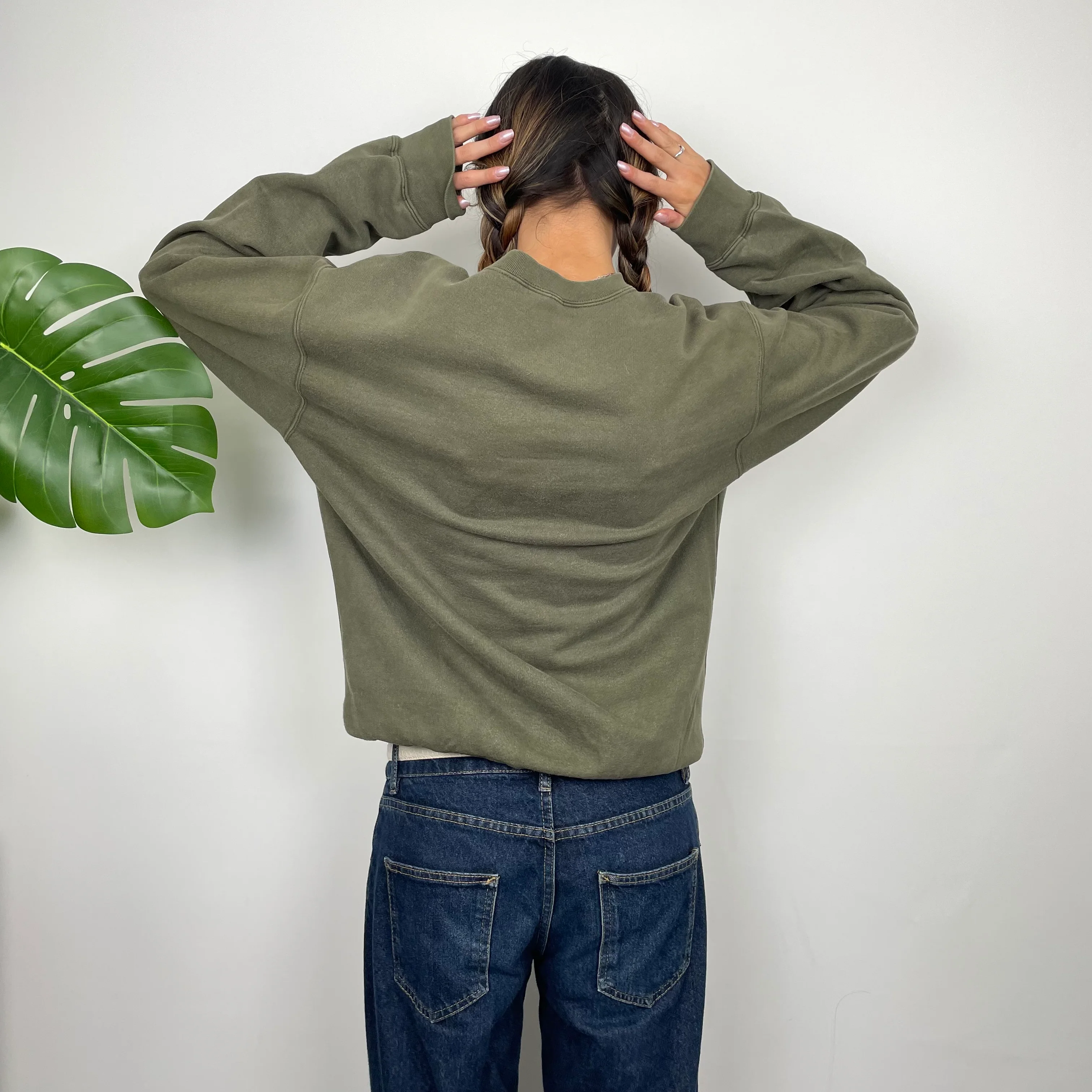 Carhartt Khaki Embroidered Spell Out Sweatshirt (M) - Image 6