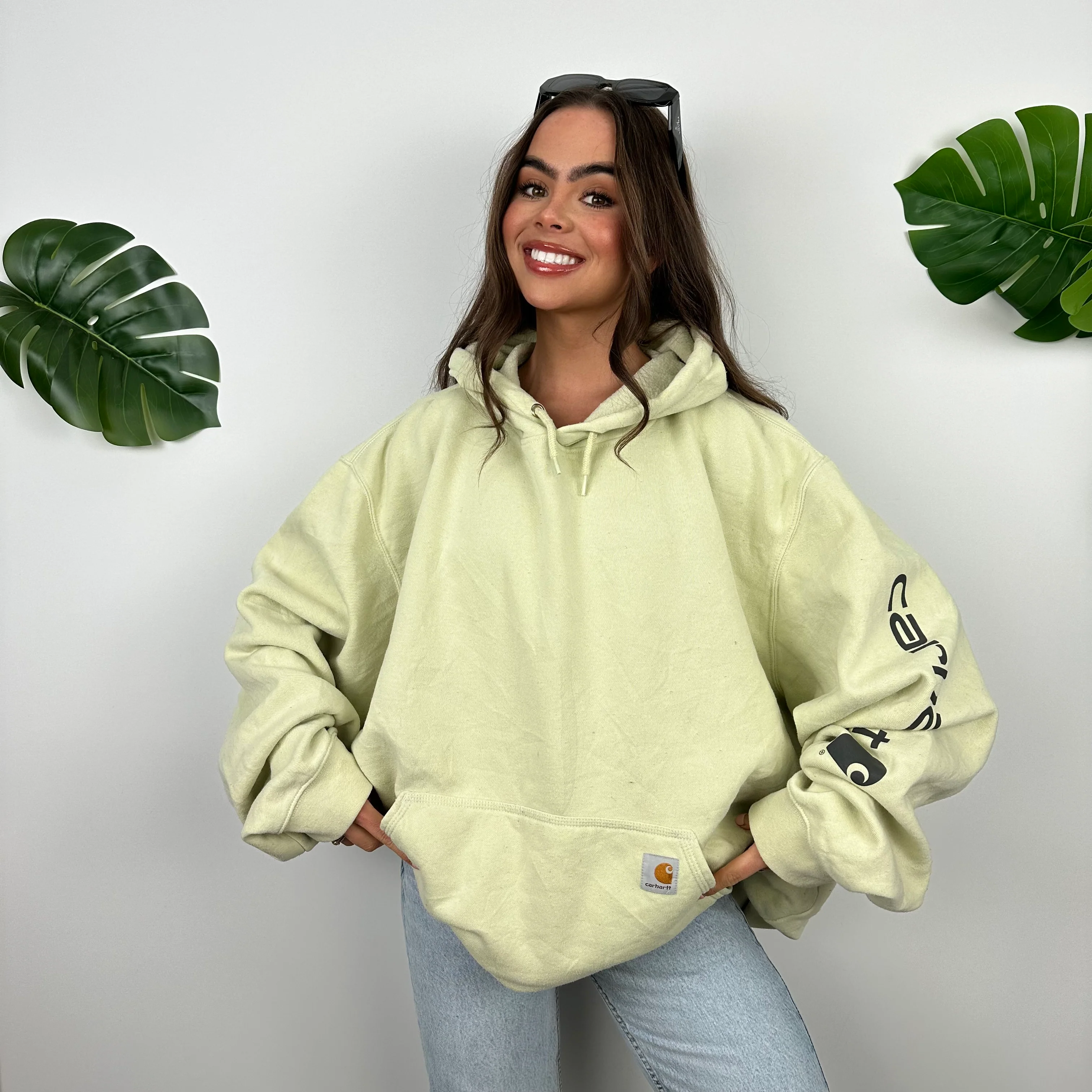 Carhartt Lime Embroidered Logo Hoodie (XXL) - Image 3