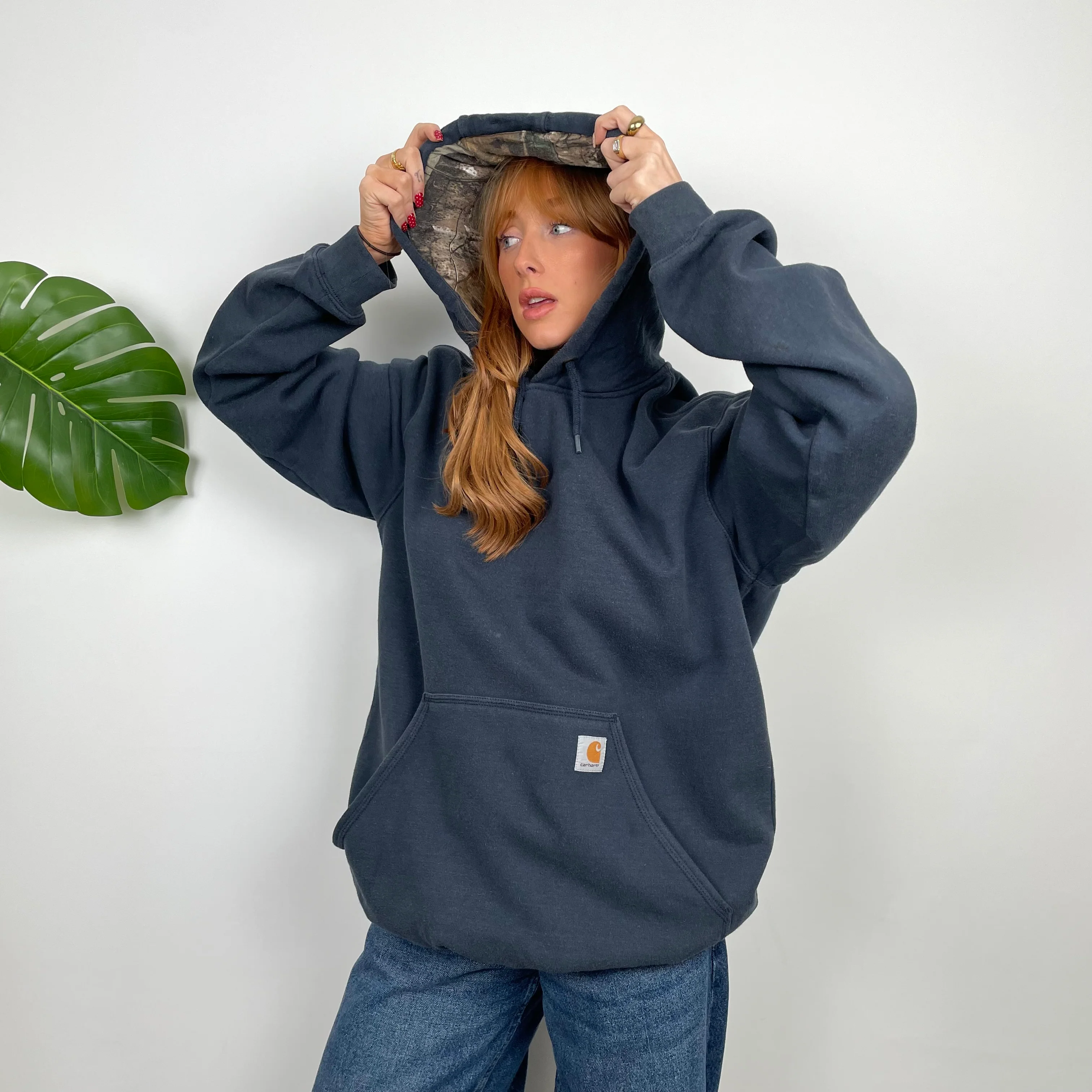 Carhartt Navy Embroidered Spell Out Hoodie (XL) - Image 3