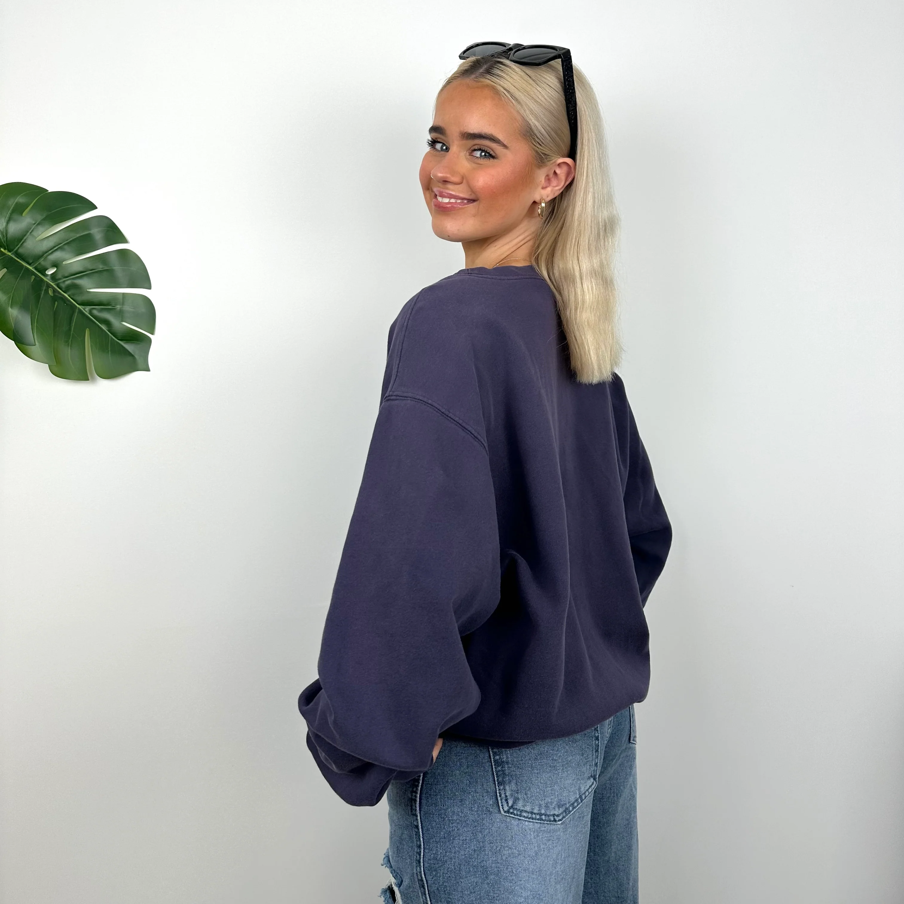 Carhartt Navy Embroidered Spell Out Sweatshirt (M) - Image 6