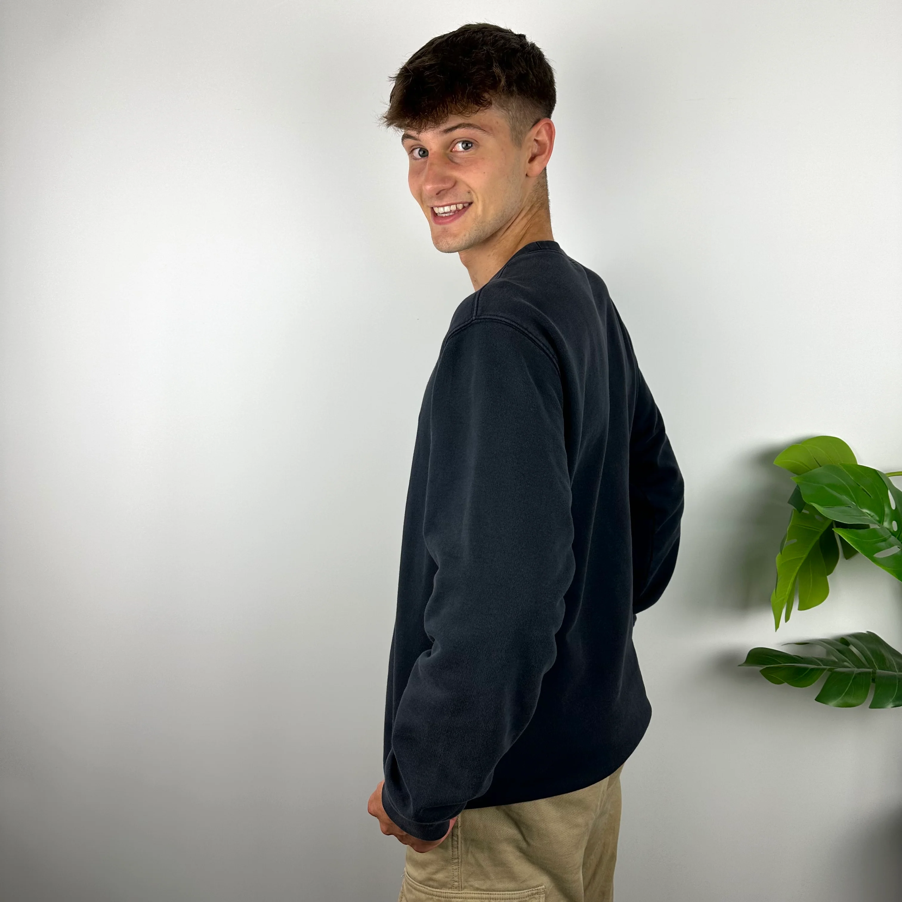 Carhartt Navy Embroidered Spell Out Sweatshirt (XL) - Image 7