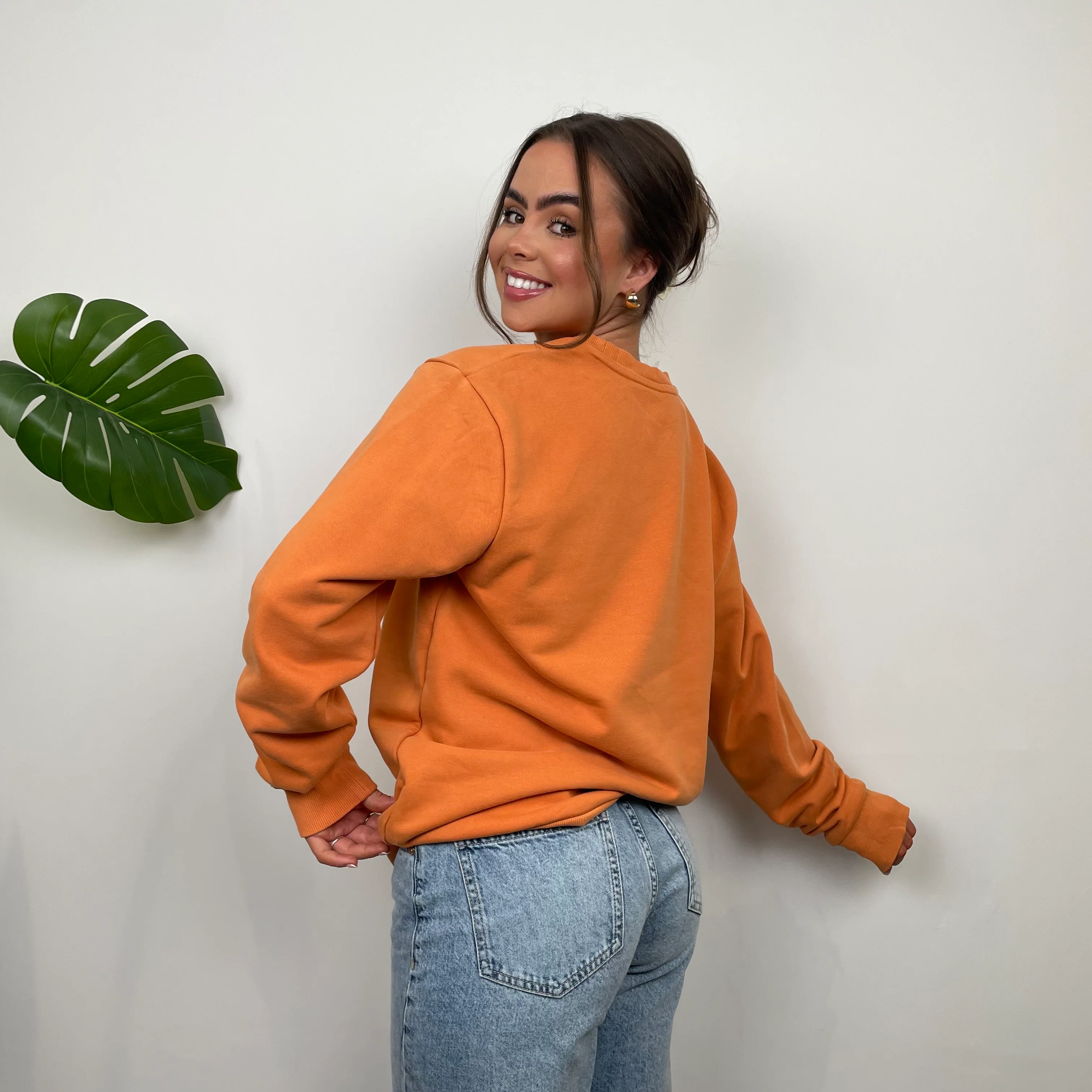 Carhartt Orange Embroidered Spell Out Sweatshirt (M) - Image 10