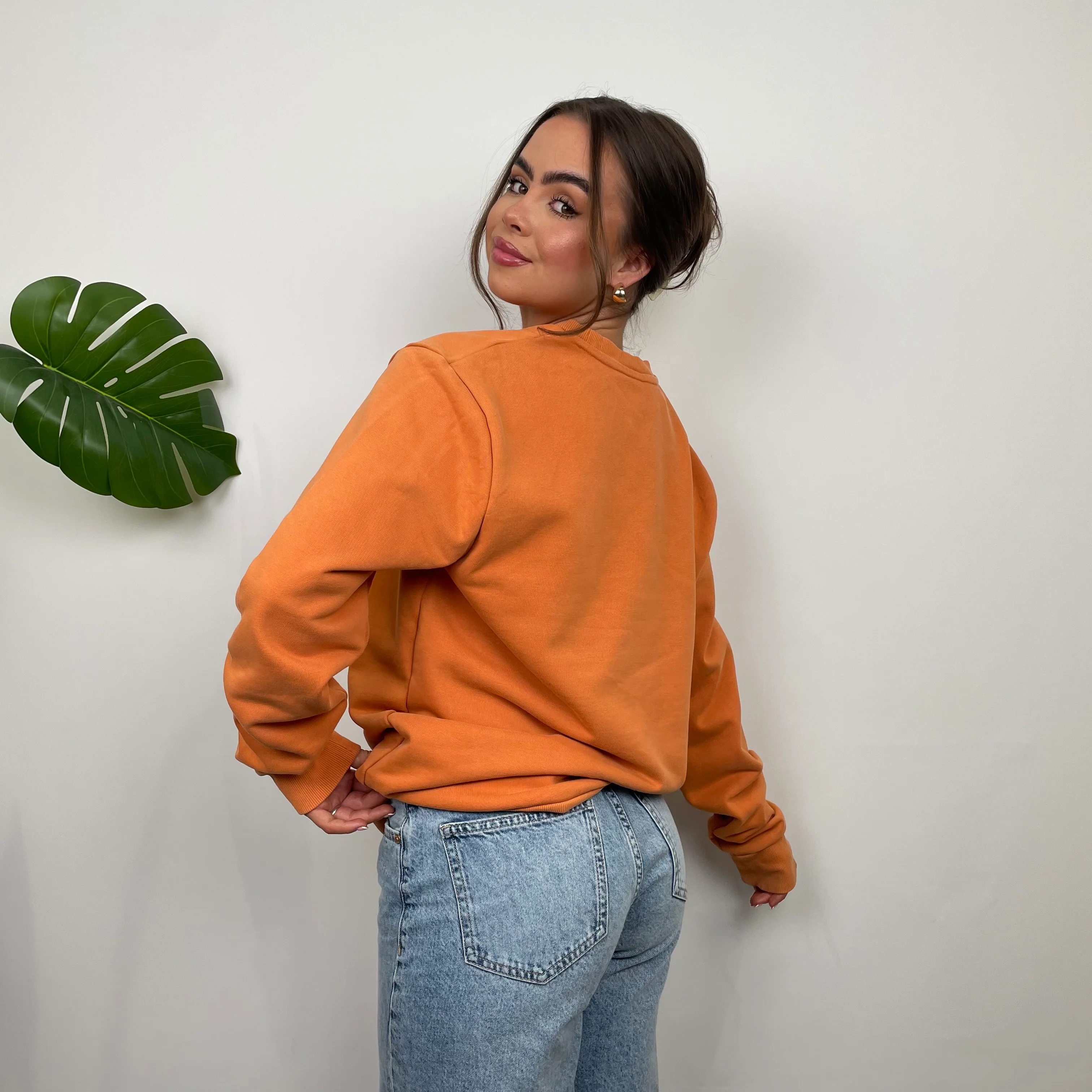 Carhartt Orange Embroidered Spell Out Sweatshirt (M) - Image 11