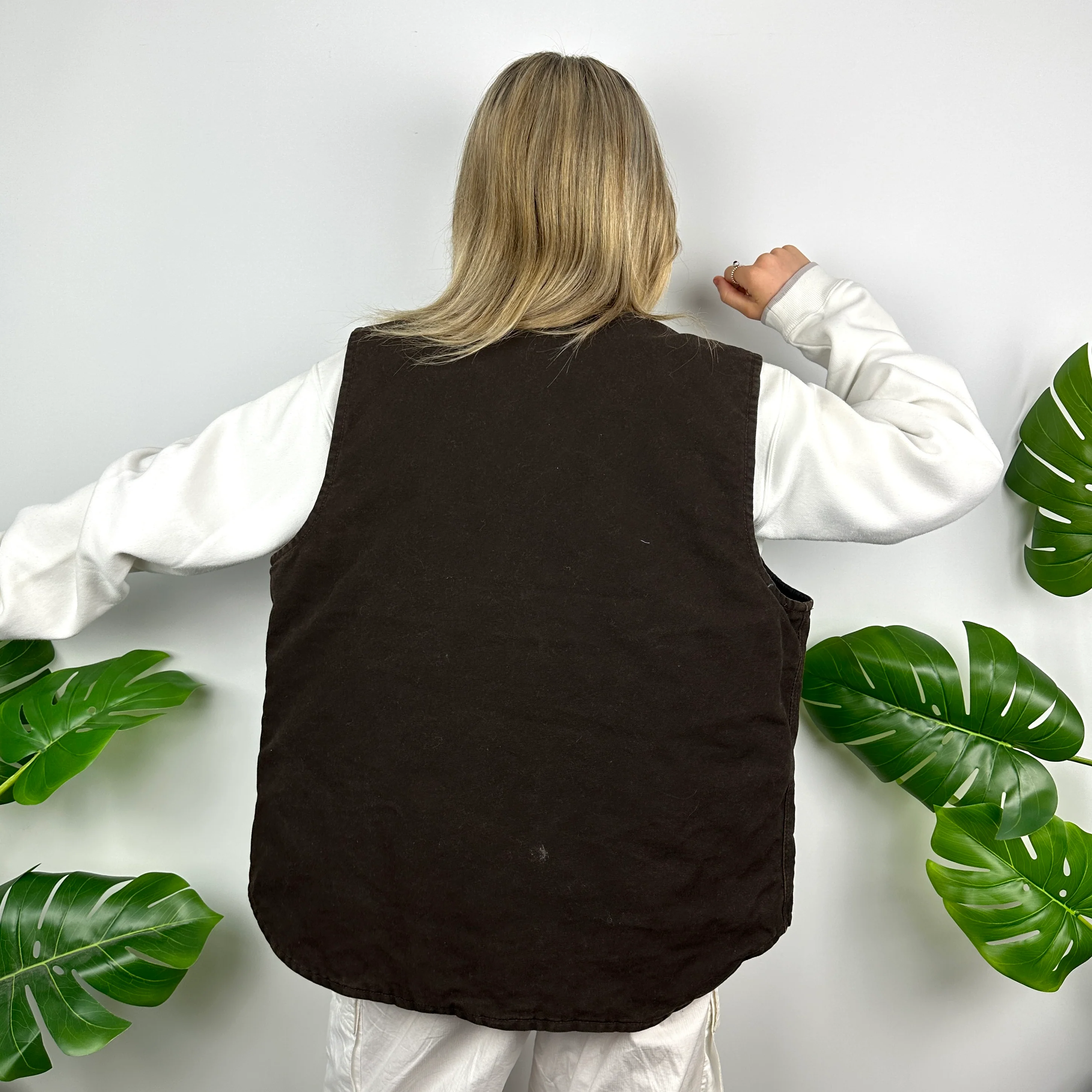 Carhartt RARE Brown Embroidered Logo Workwear Gilet (M) - Image 4