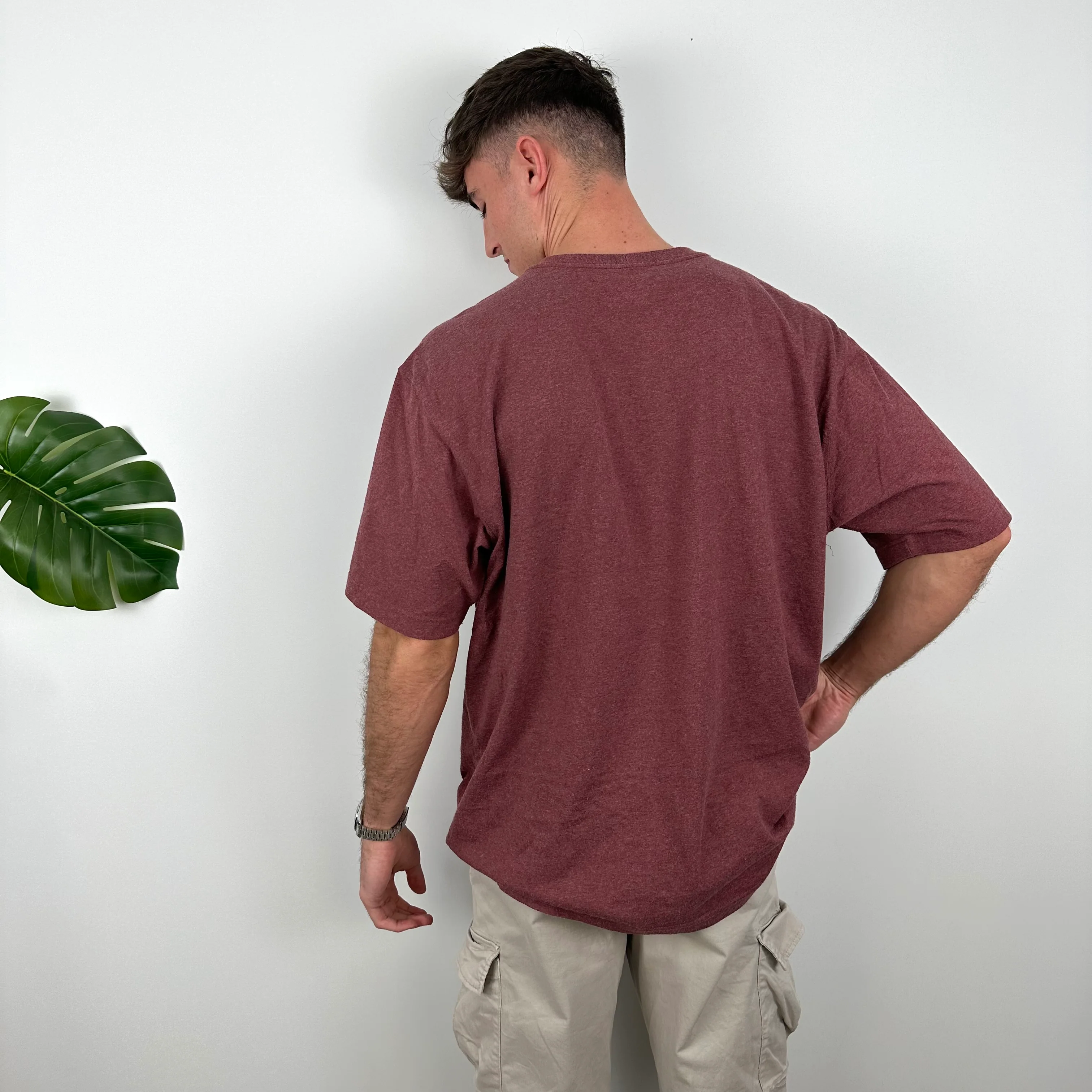 Carhartt RARE Maroon Spell Out T Shirt (L) - Image 5