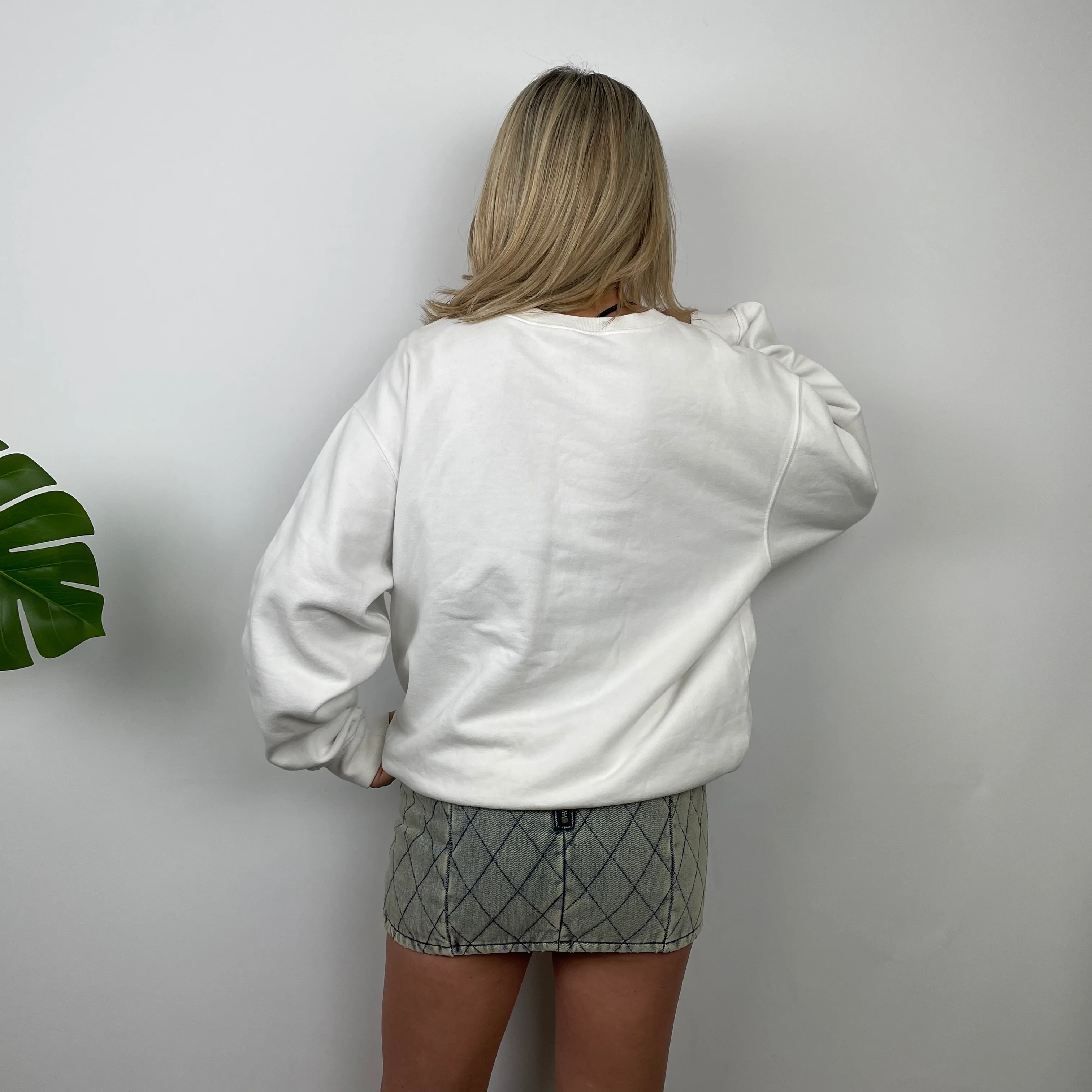 Carhartt RARE White Embroidered Spell Out Sweatshirt (L) - Image 4