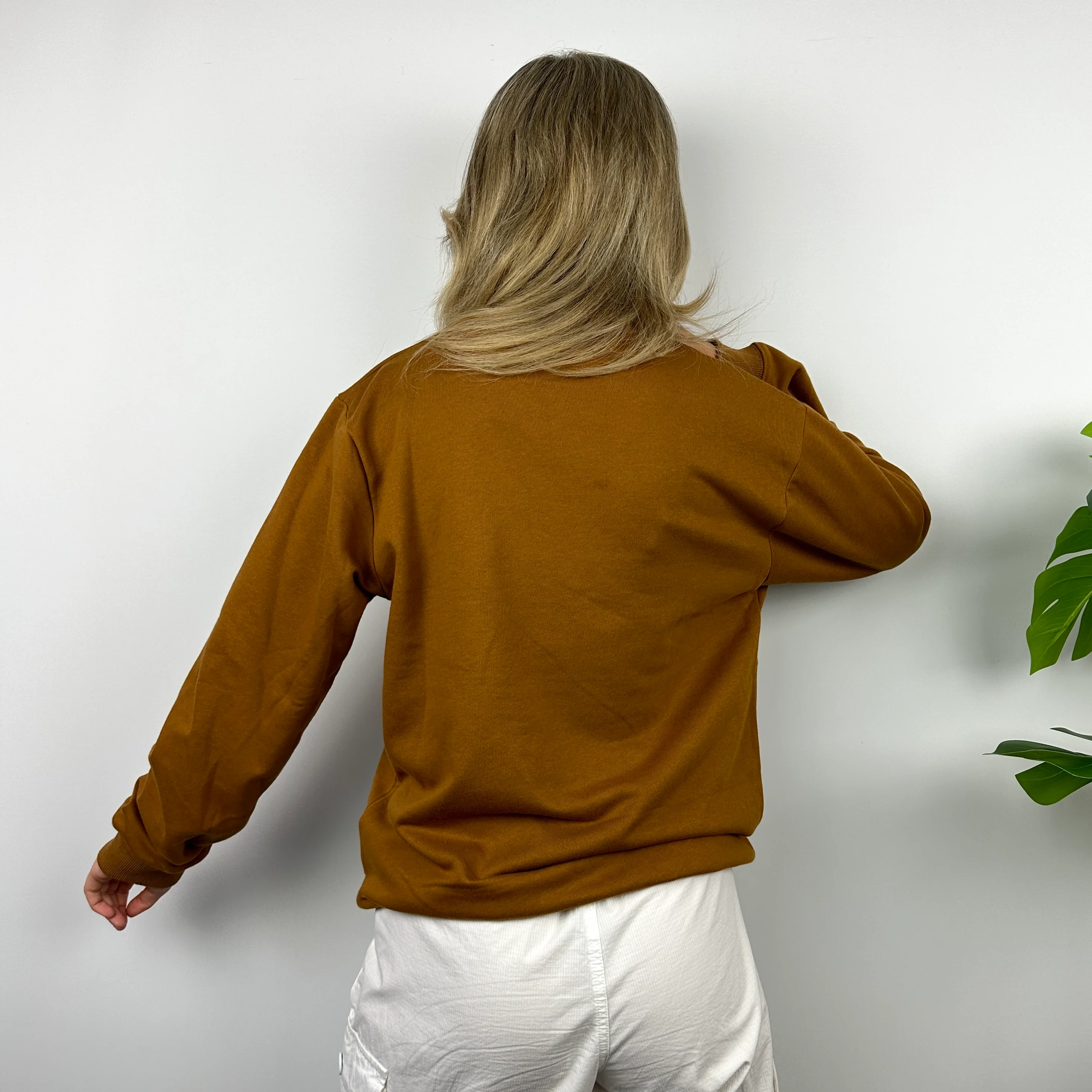 Carhartt Tan Brown Embroidered Spell Out Sweatshirt (M) - Image 8