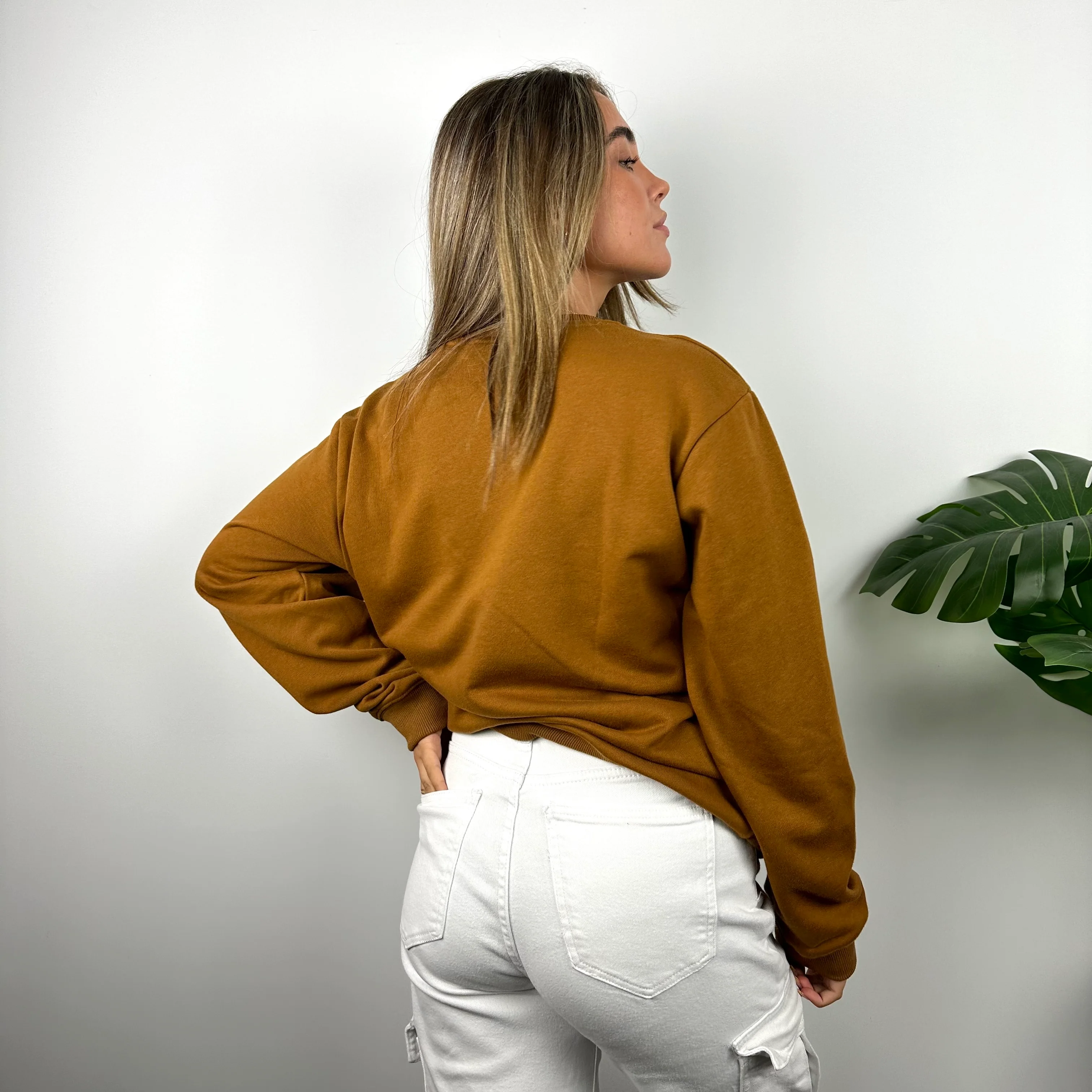 Carhartt Tan Brown Embroidered Spell Out Sweatshirt (M) - Image 8