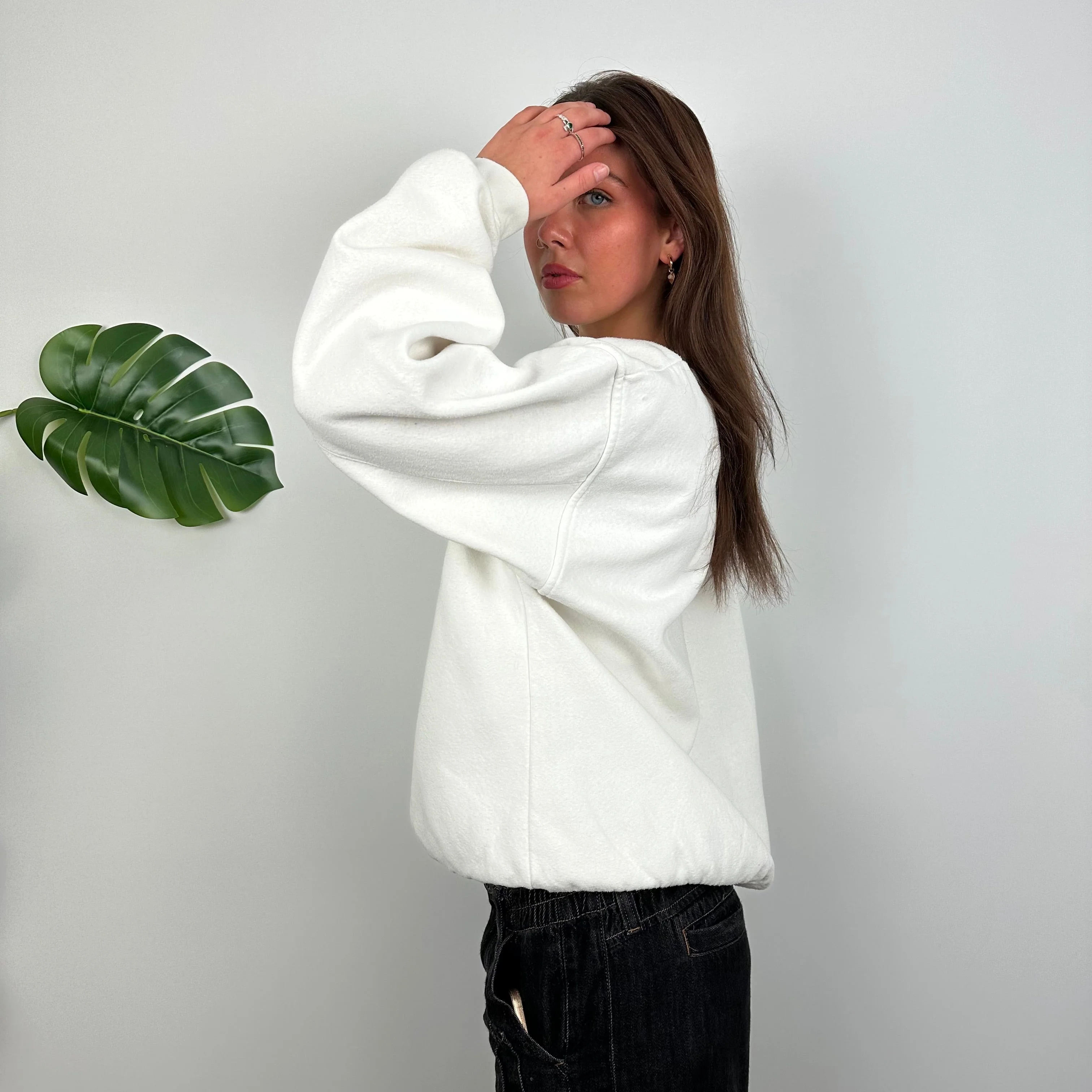 Carhartt White Embroidered Spell Out Sweatshirt (M) - Image 5
