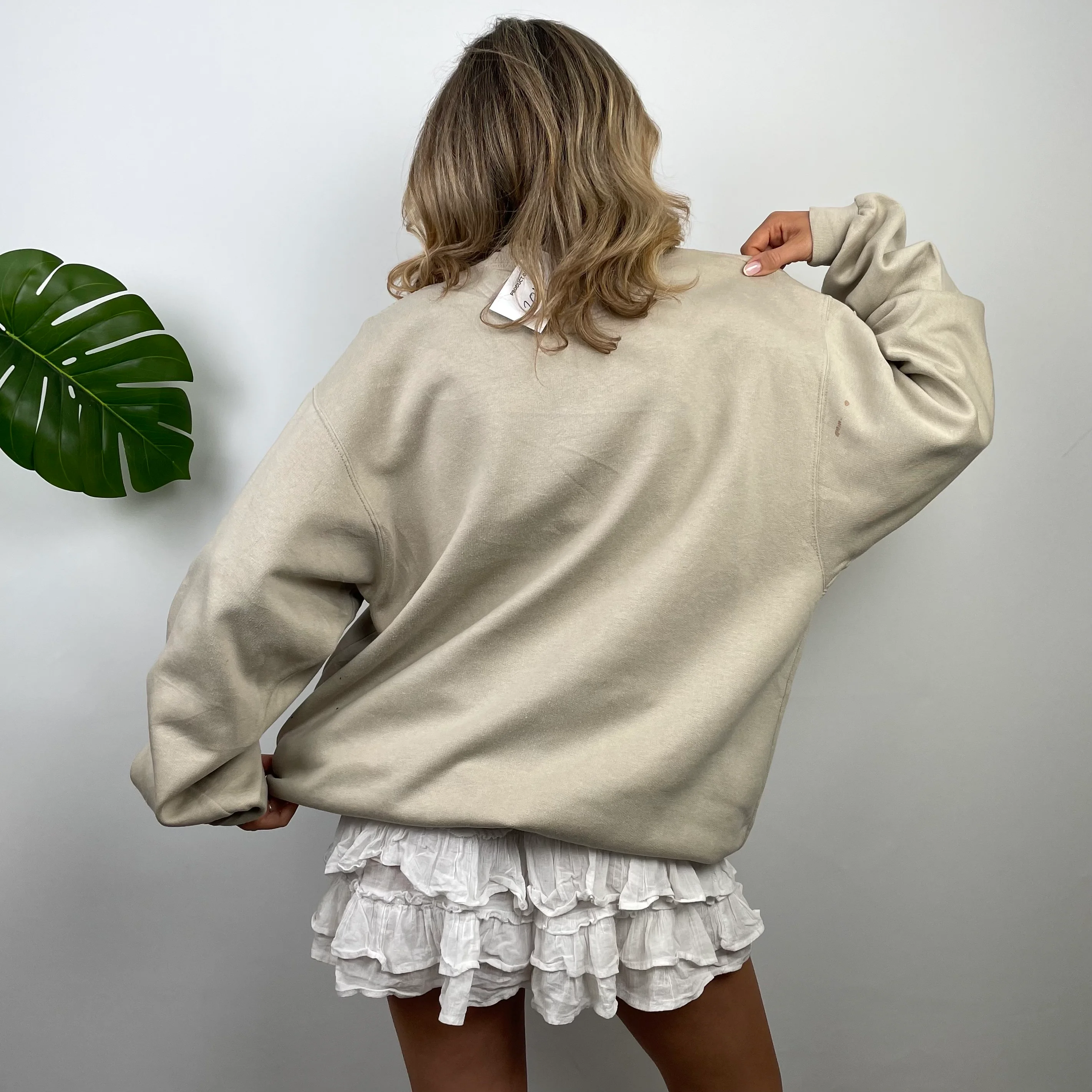 Champion RARE Tan Embroidered Spell Out Sweatshirt - Image 4