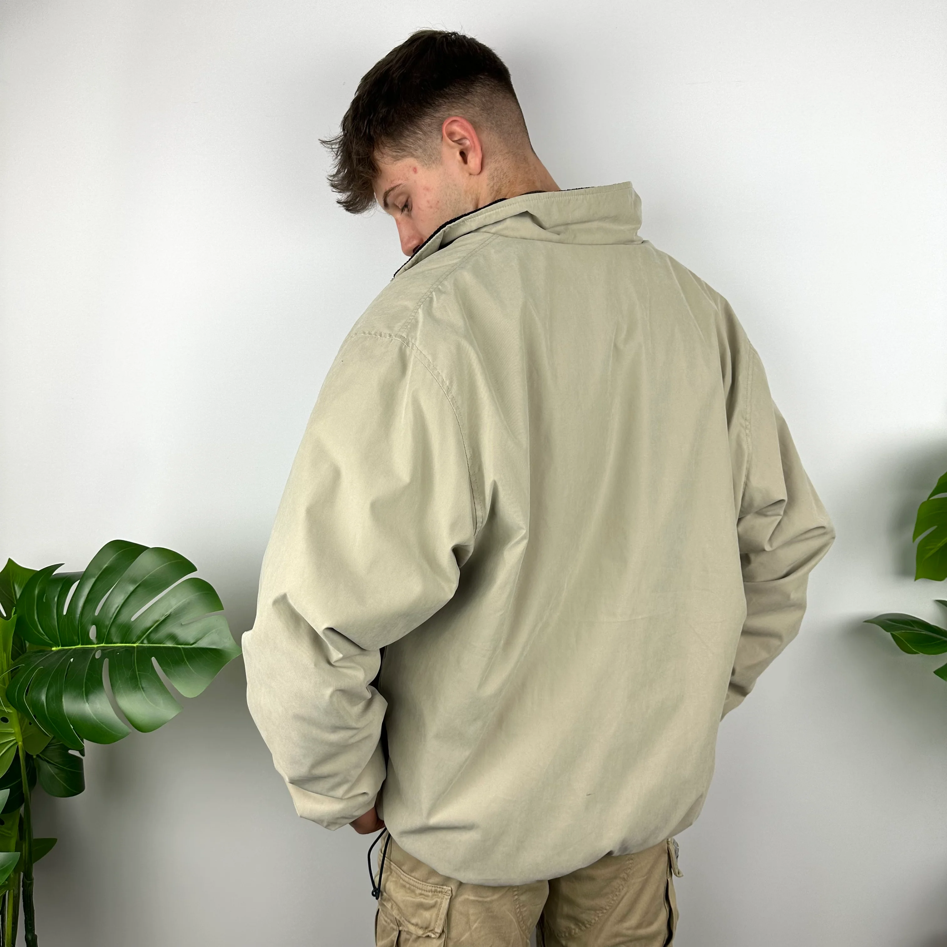 Chaps Ralph Lauren Cream Embroidered Spell Out Jacket (XL) - Image 5
