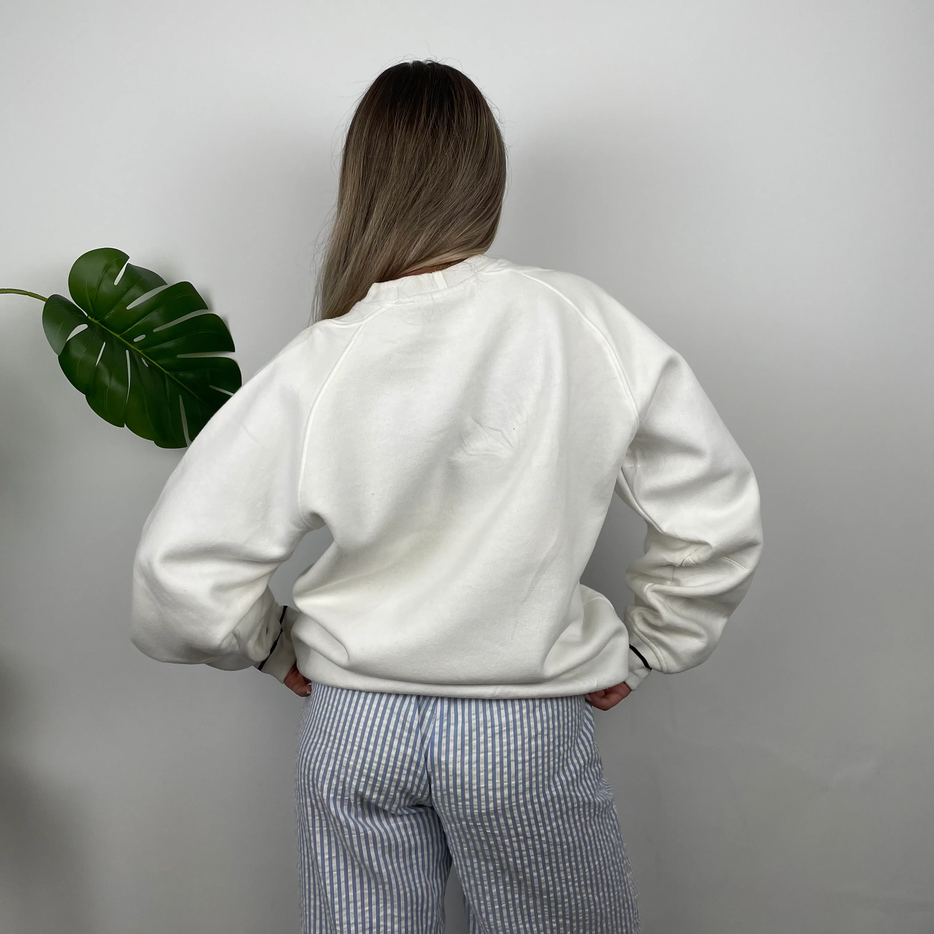 Chaps Ralph Lauren White Embroidered Spell Out Sweatshirt (XXL) - Image 4