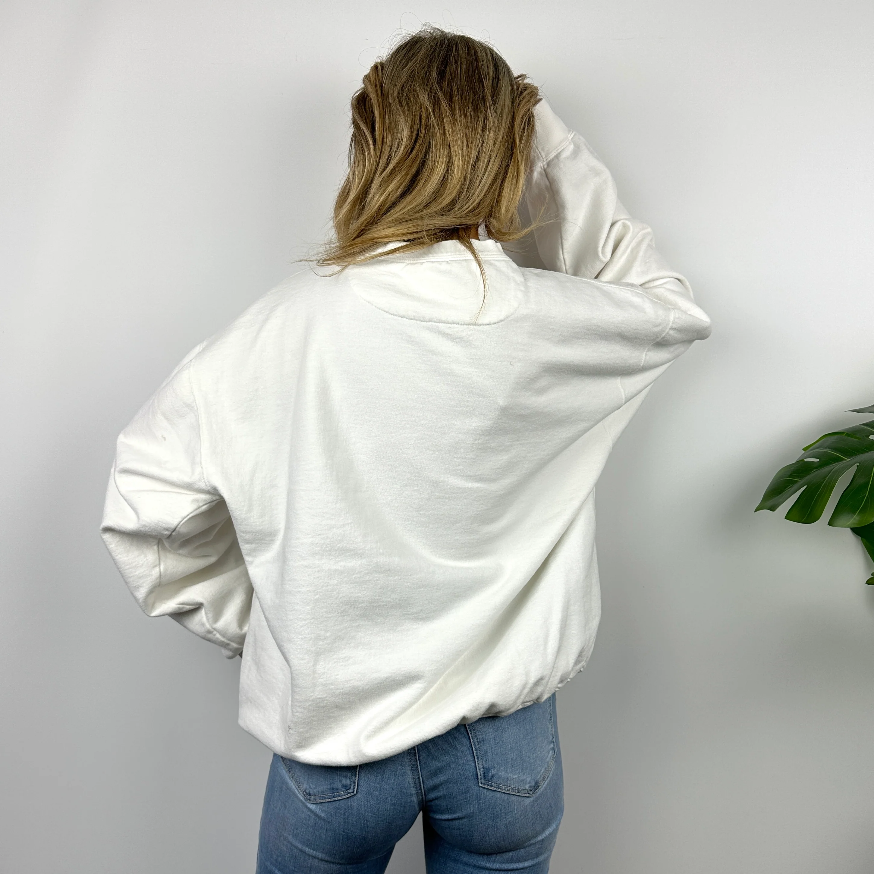 Chaps Ralph Lauren White Embroidered Spell Out Sweatshirt (XL) - Image 5