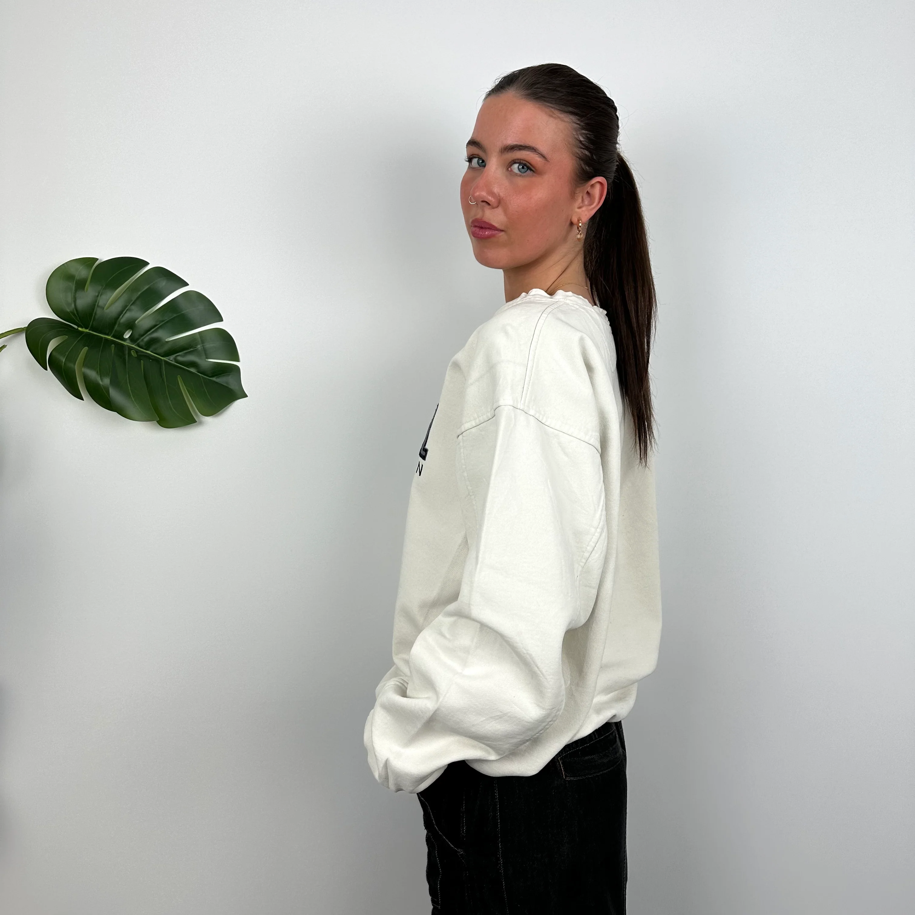 Diesel Cream Embroidered Spell Out Sweatshirt (M) - Image 8