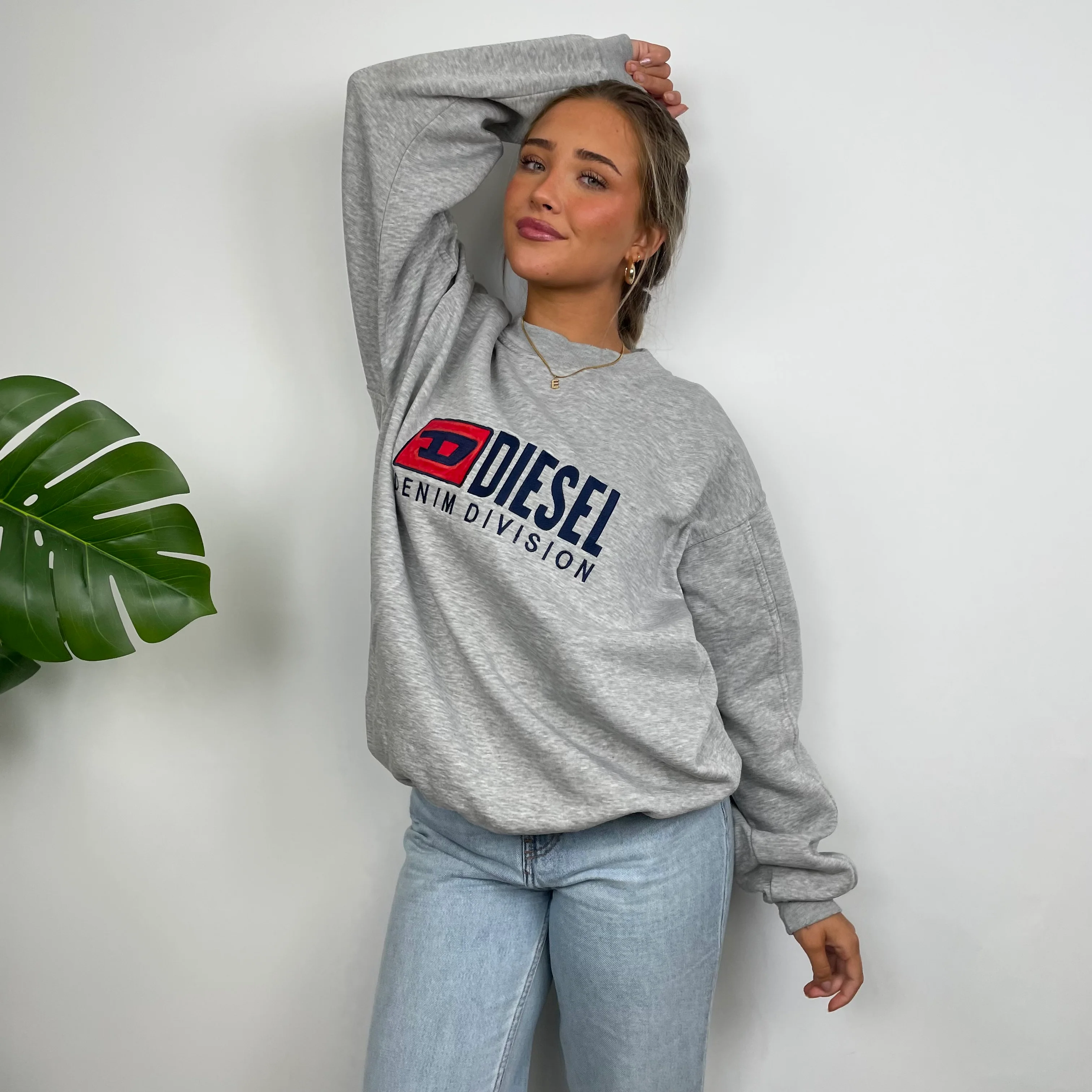 Diesel Grey Embroidered Spell Out Sweatshirt (XL) - Image 15